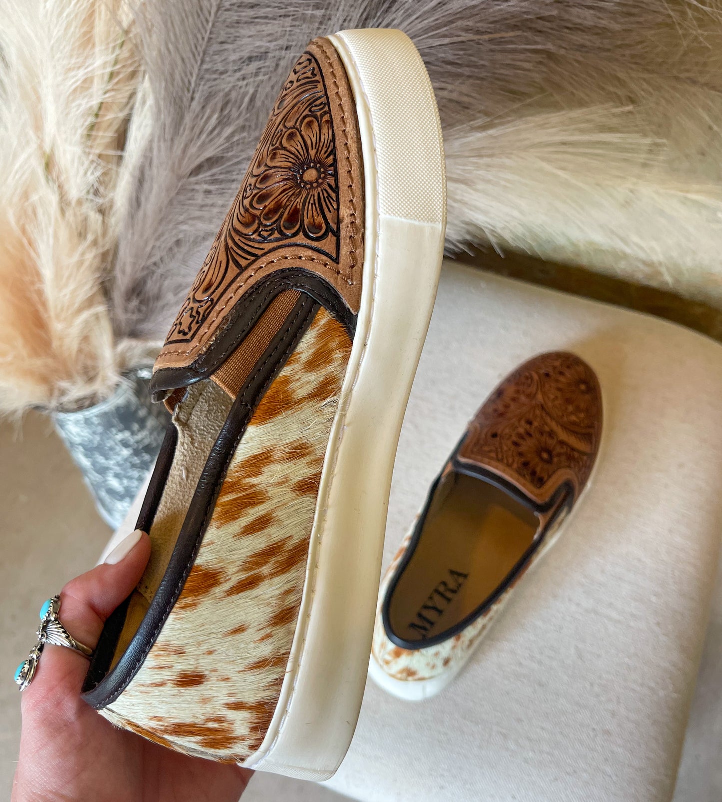 Argun Hand-Tooled Myra Sneakers