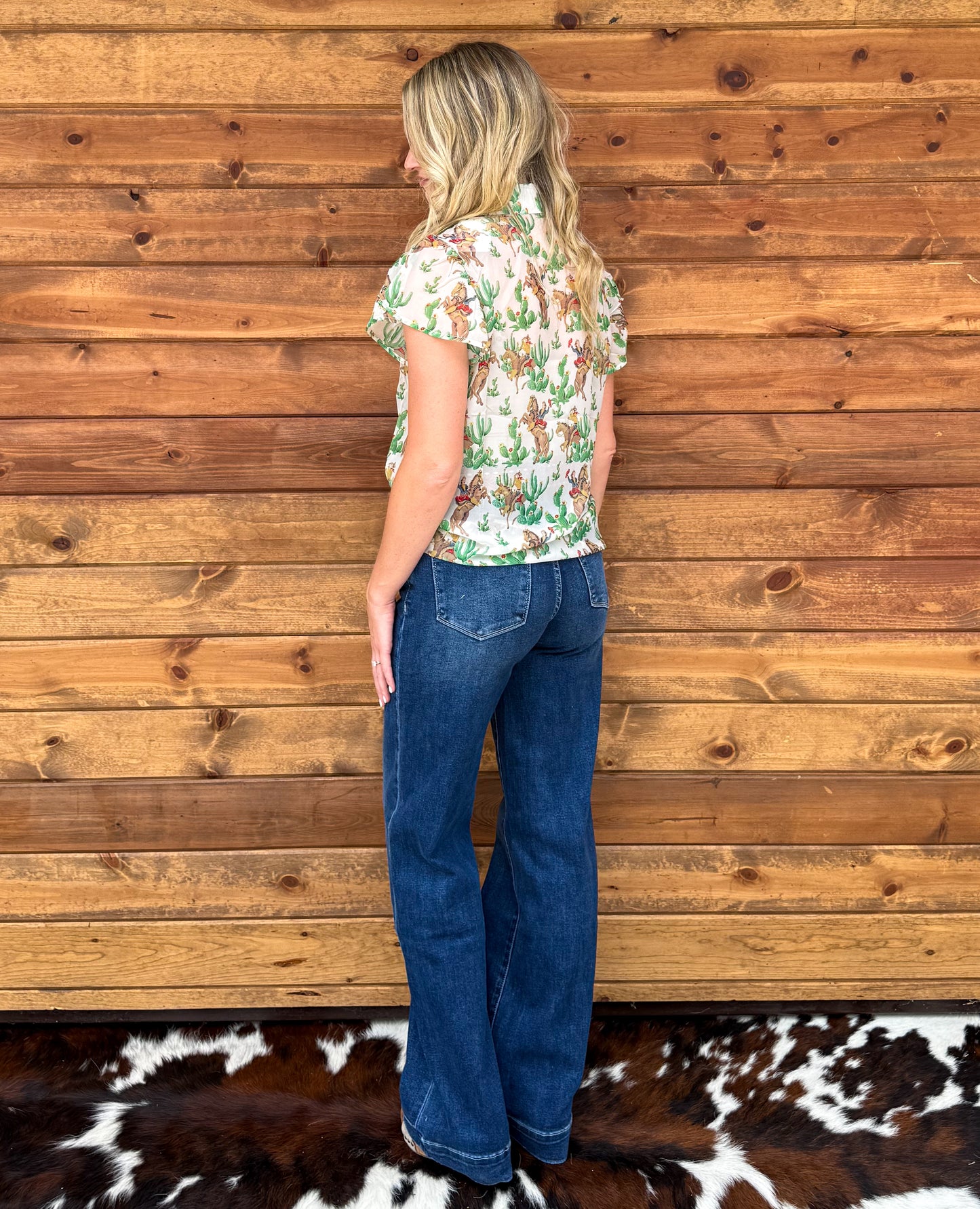 Cactus Cowgirl Sheer Blouse