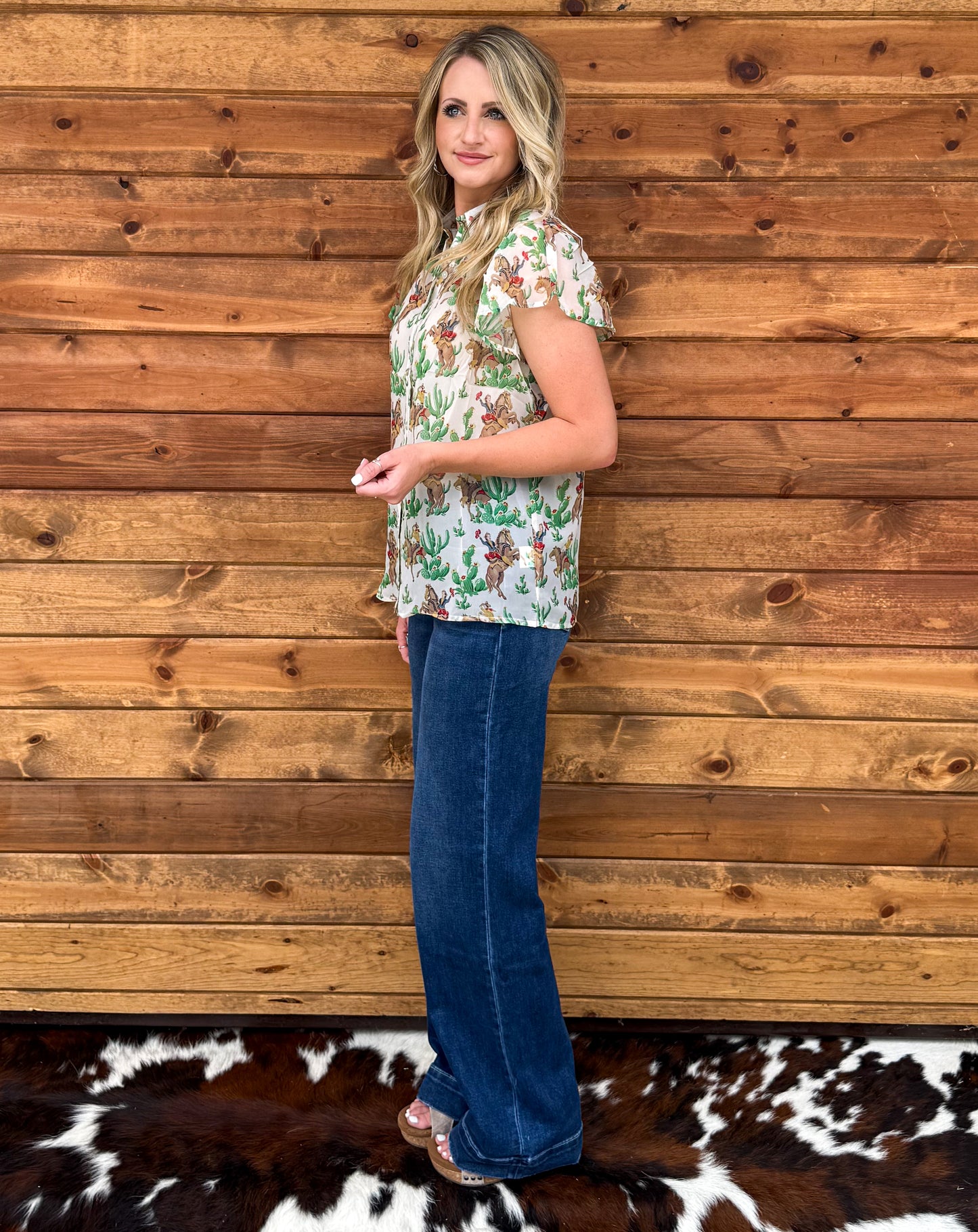 Cactus Cowgirl Sheer Blouse