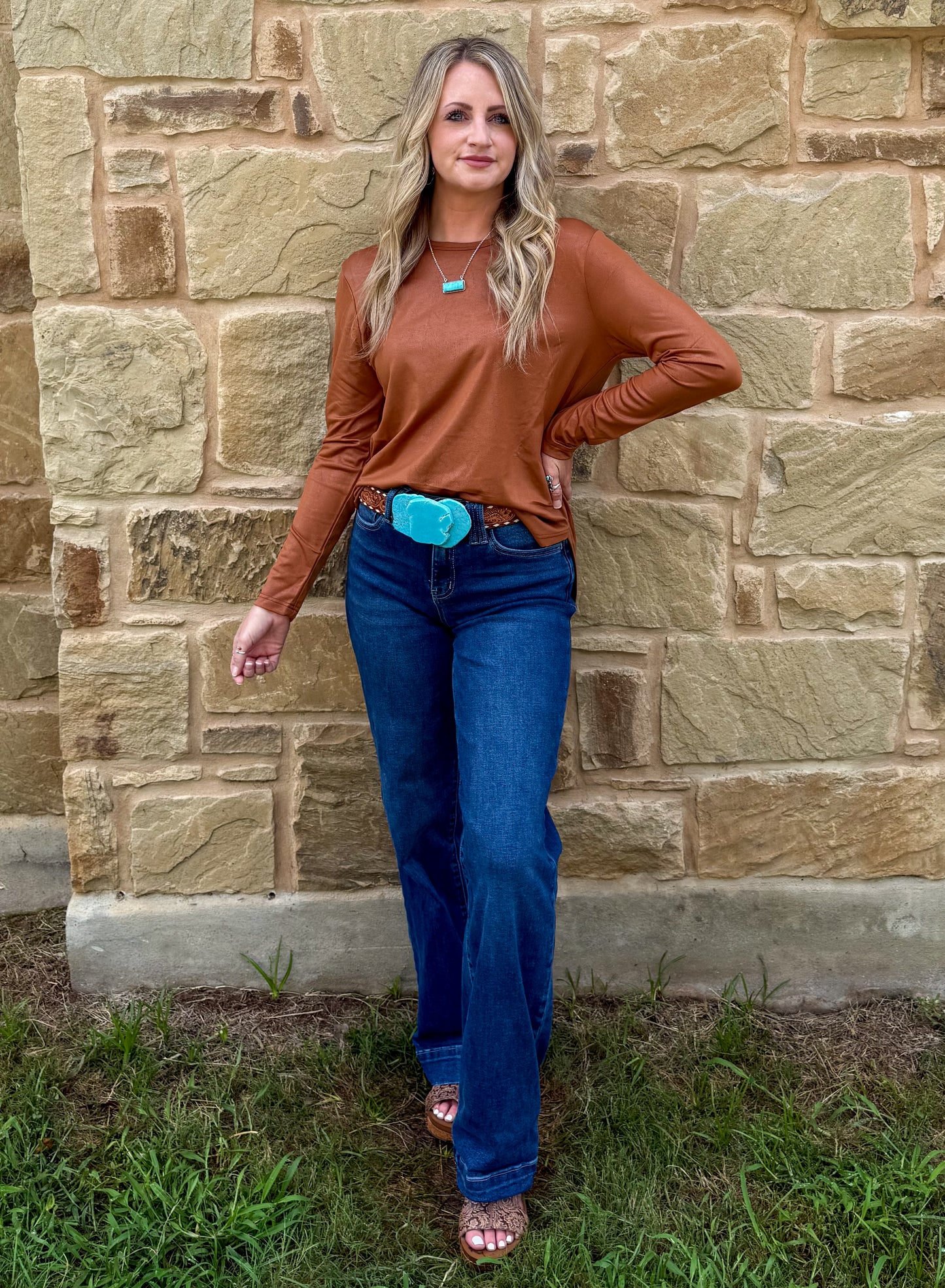 Swanky Leather Long Sleeve *Saddle