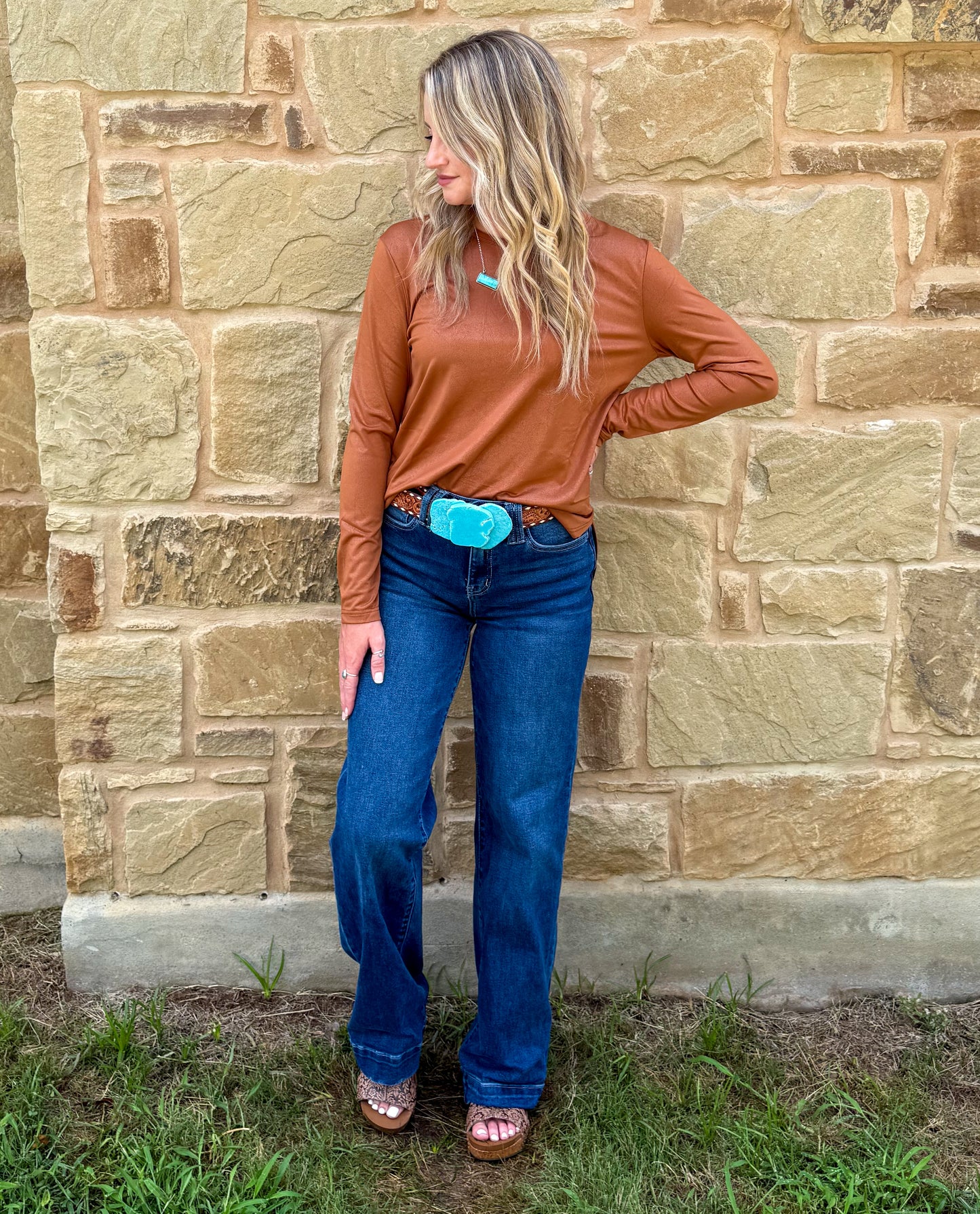 Swanky Leather Long Sleeve *Saddle