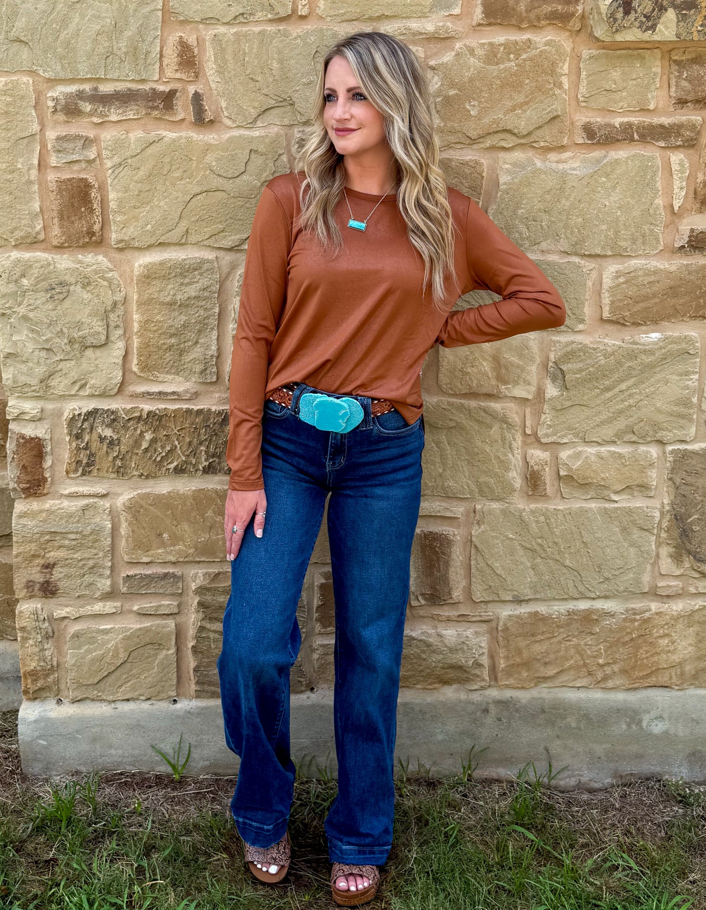 Swanky Leather Long Sleeve *Saddle