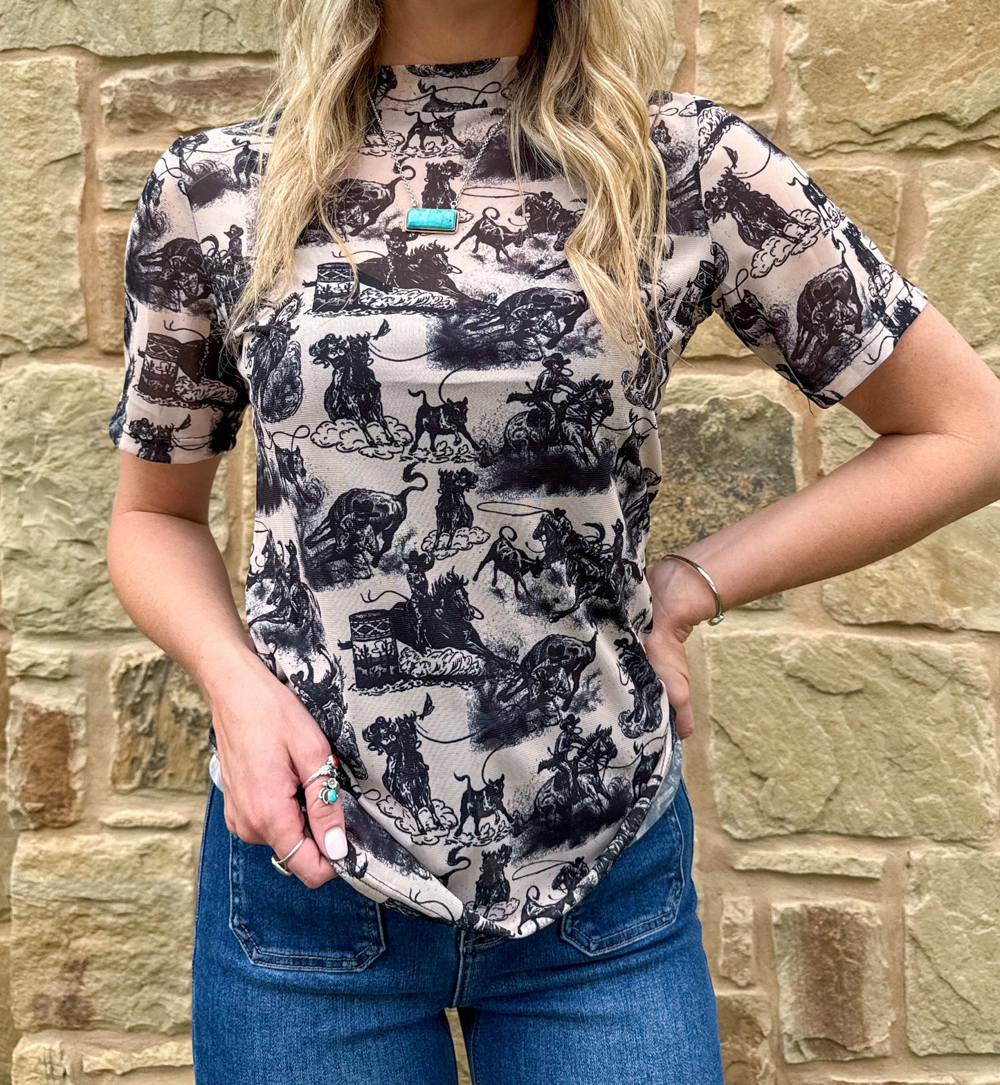 Rodeo Road Mesh Top
