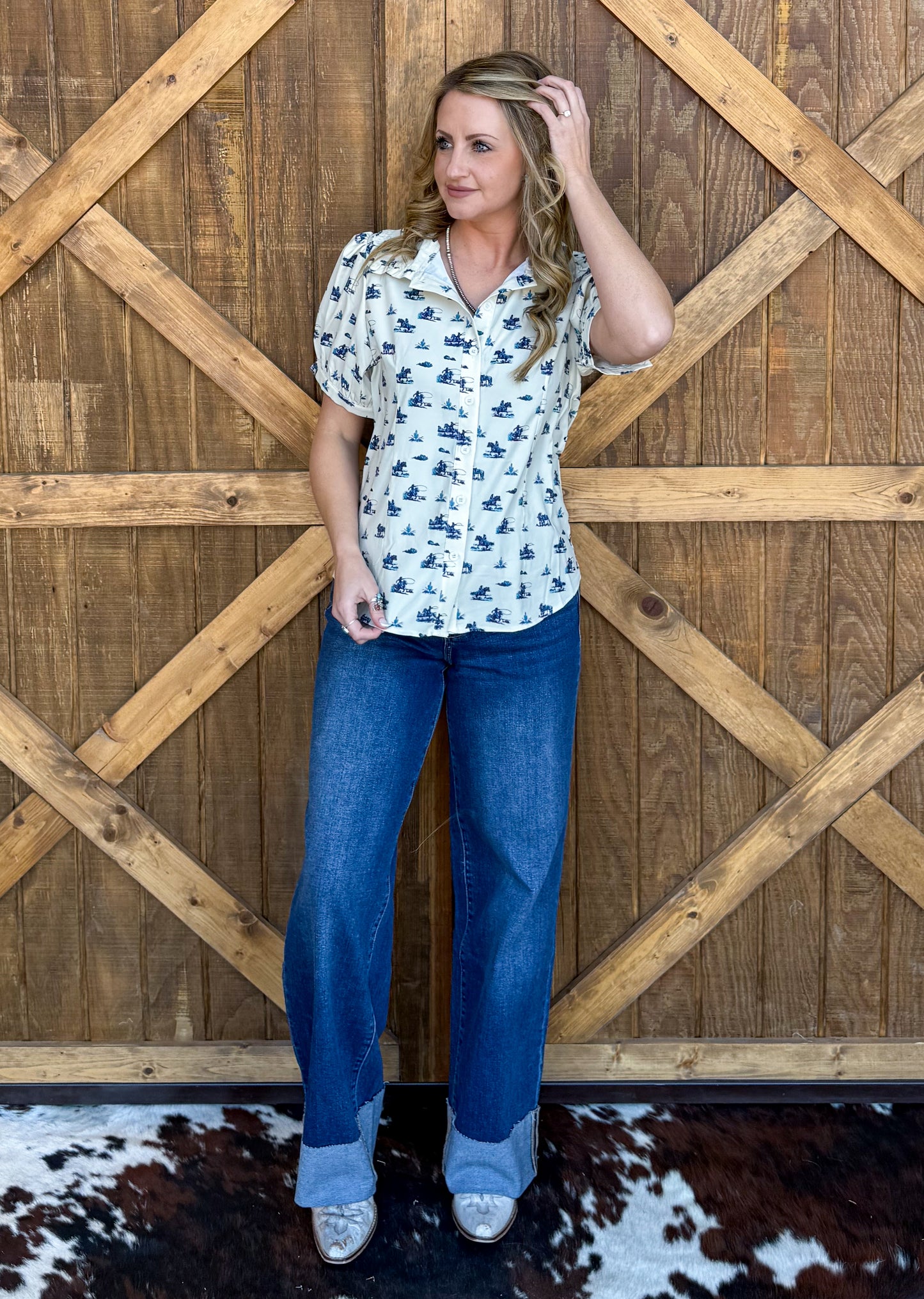 Cowboy Button-Up Top