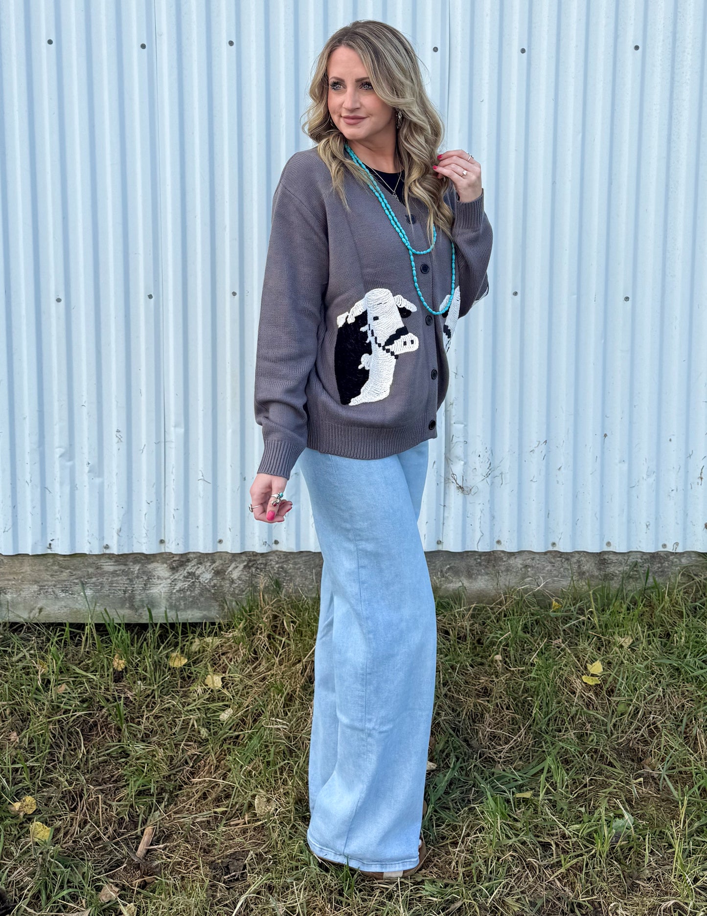 Black Baldy Cattle Cardigan