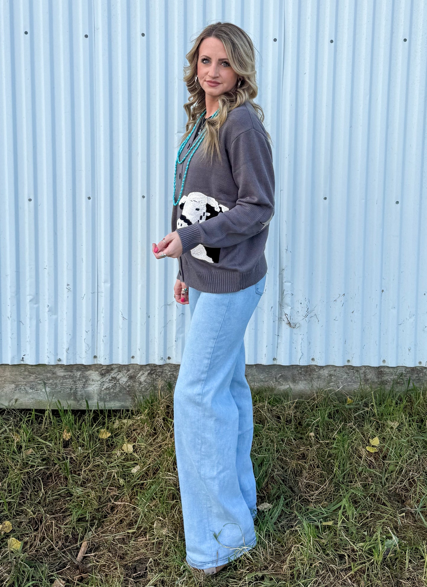 Black Baldy Cattle Cardigan