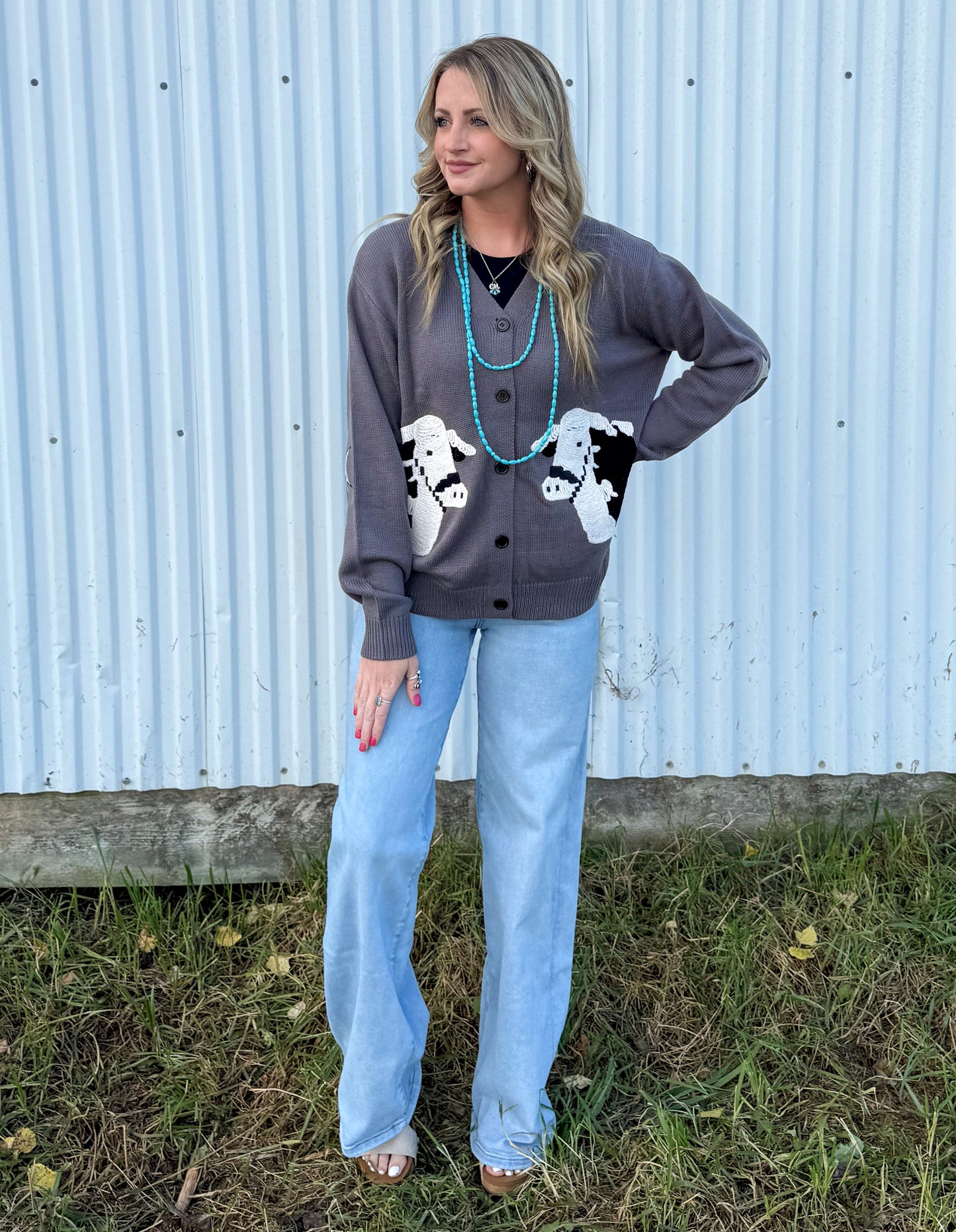 Black Baldy Cattle Cardigan