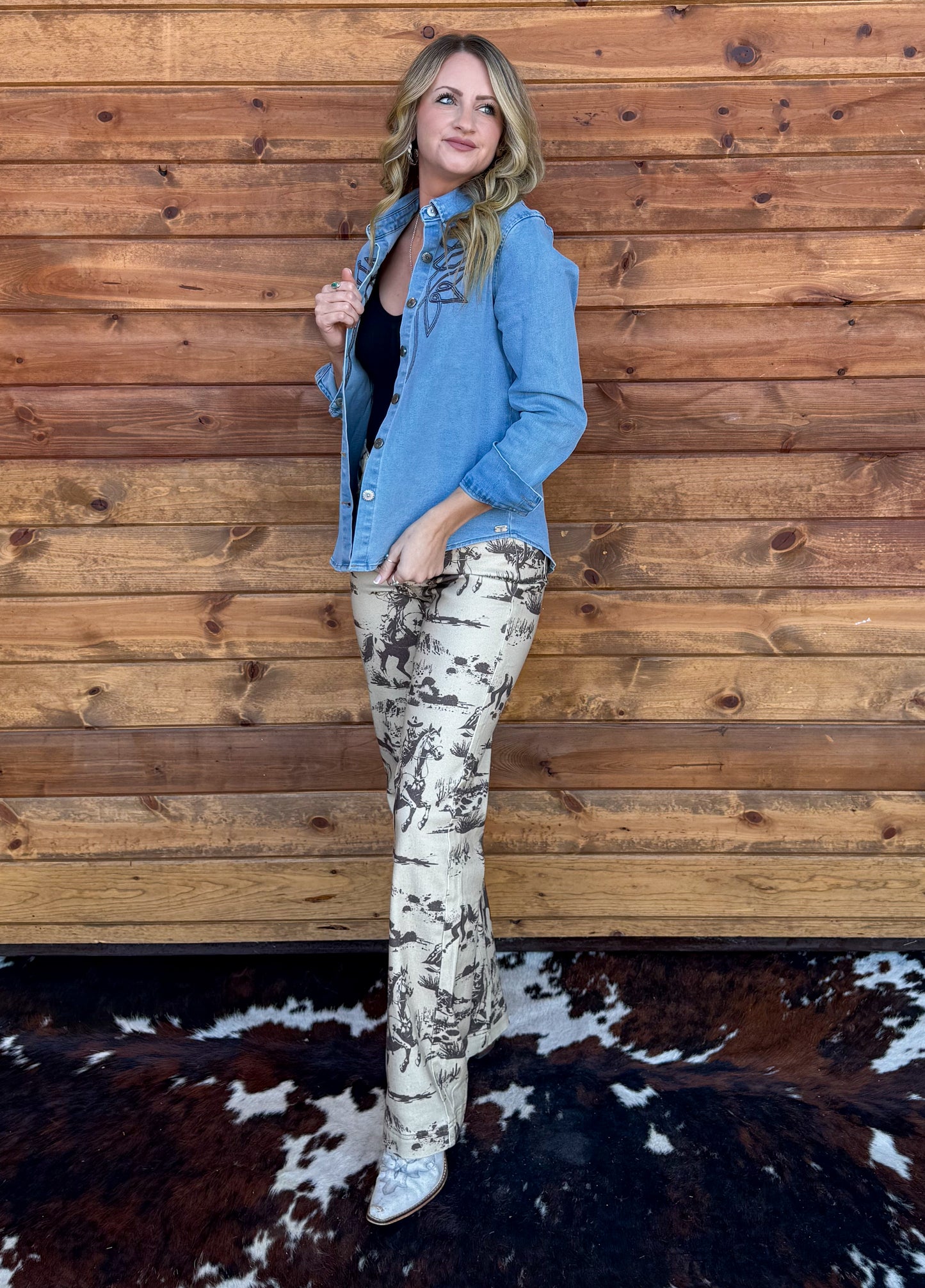 Boot Stitch Denim Long Sleeve