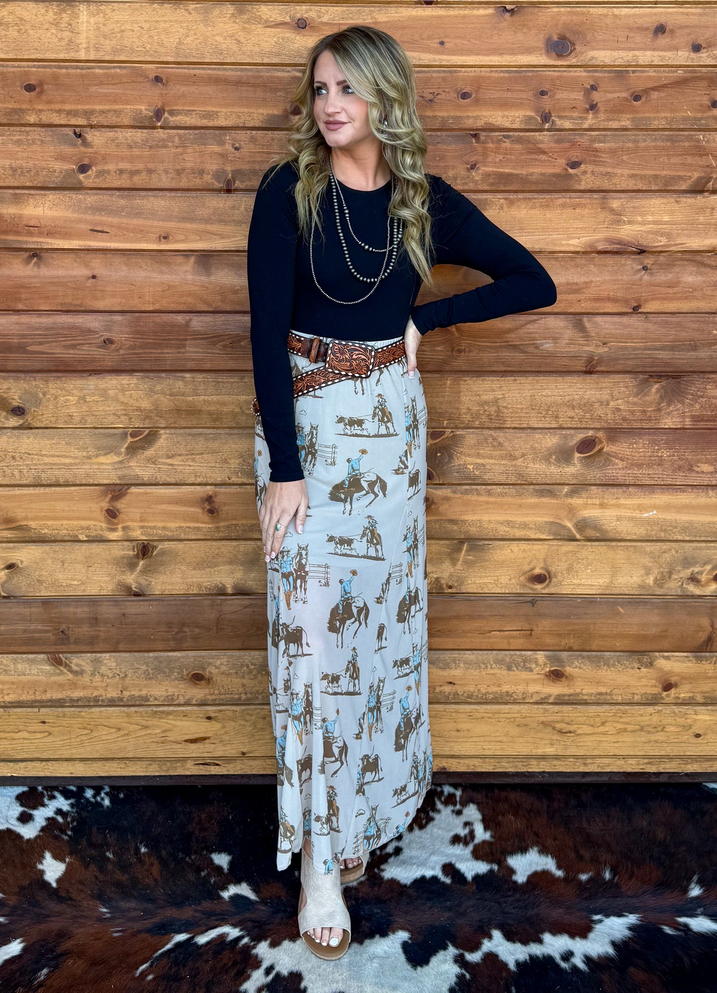 On the Ranch Mesh Maxi Skirt