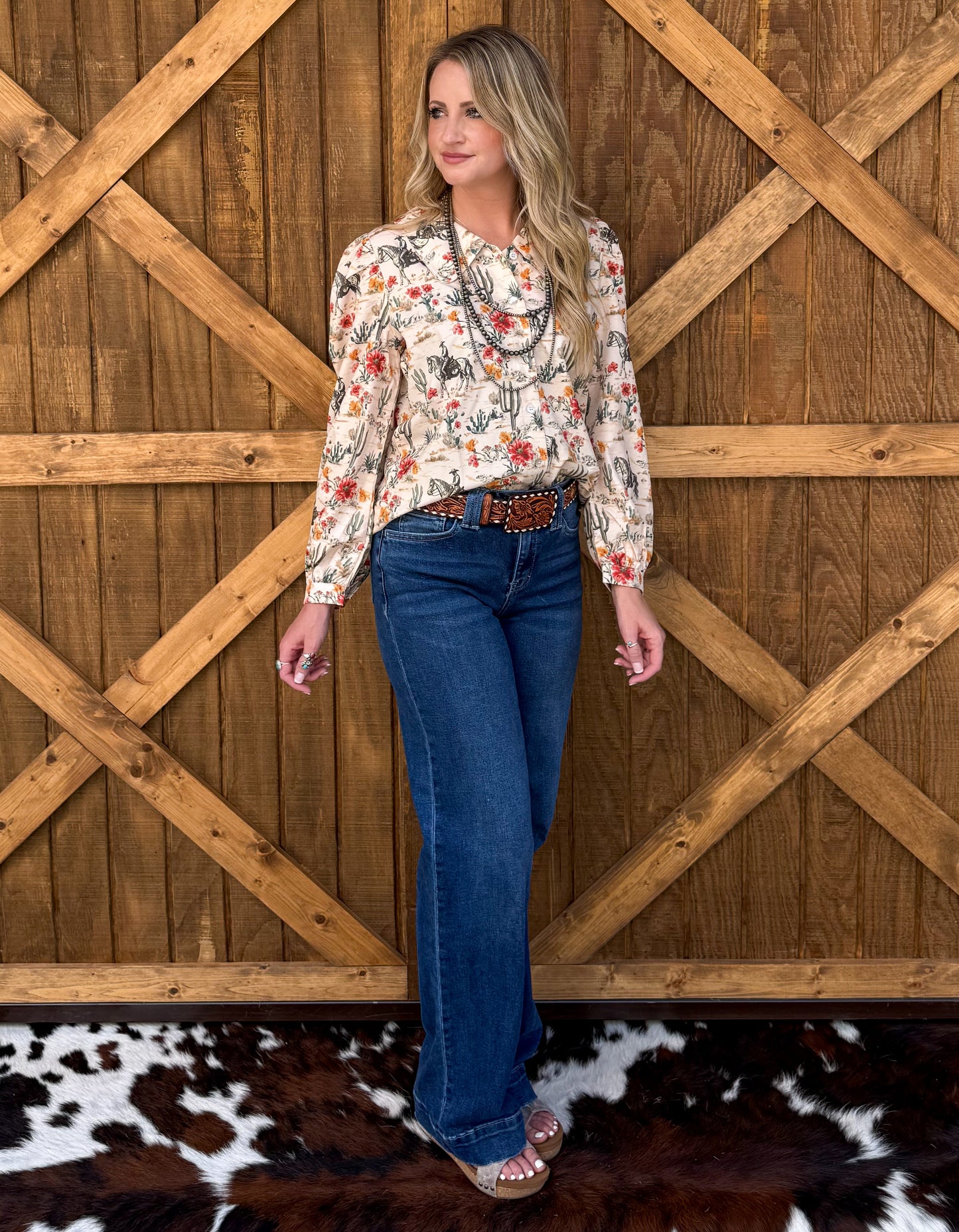 Rose Cowboy Blouse