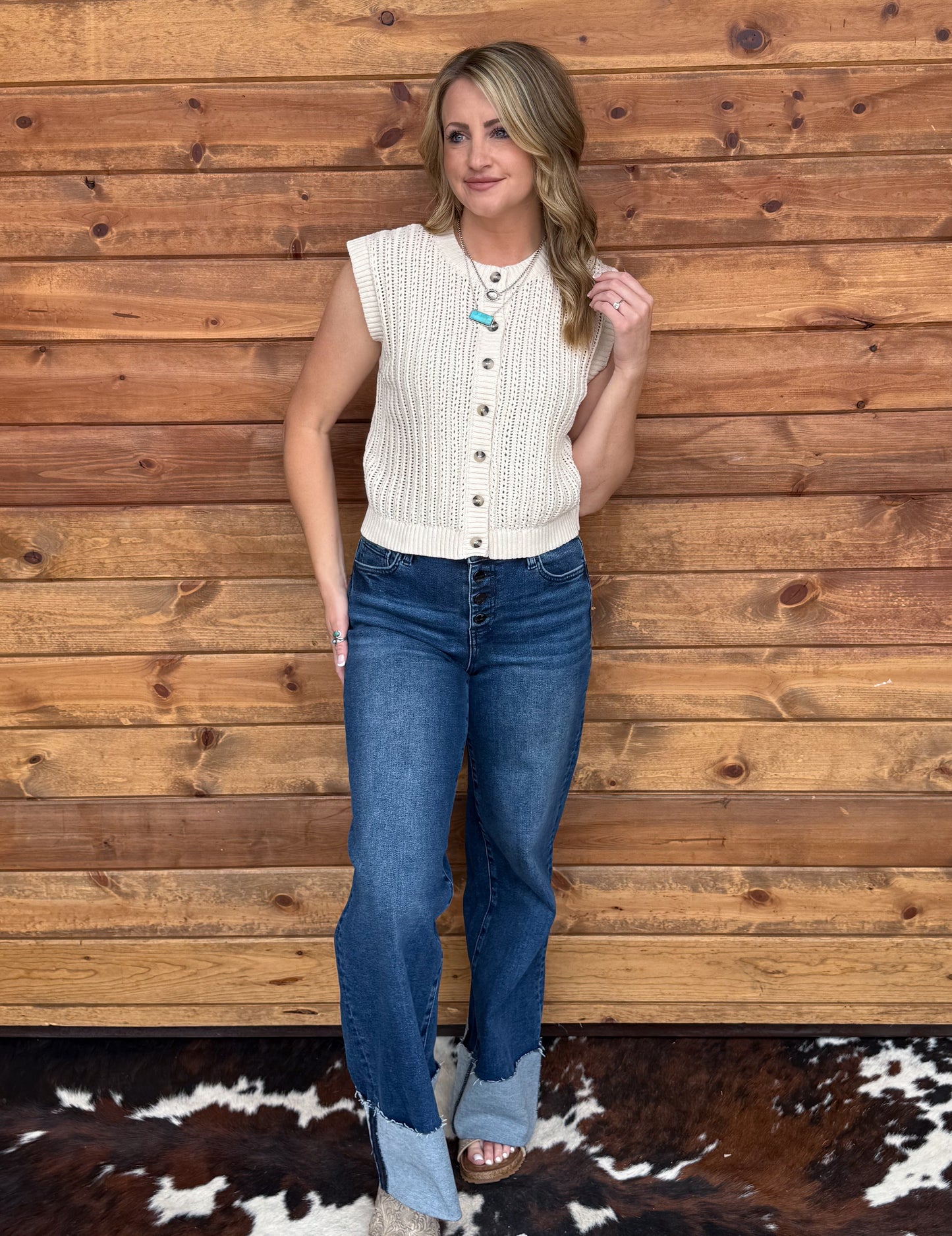 Simple Button-Up Tank *Cream