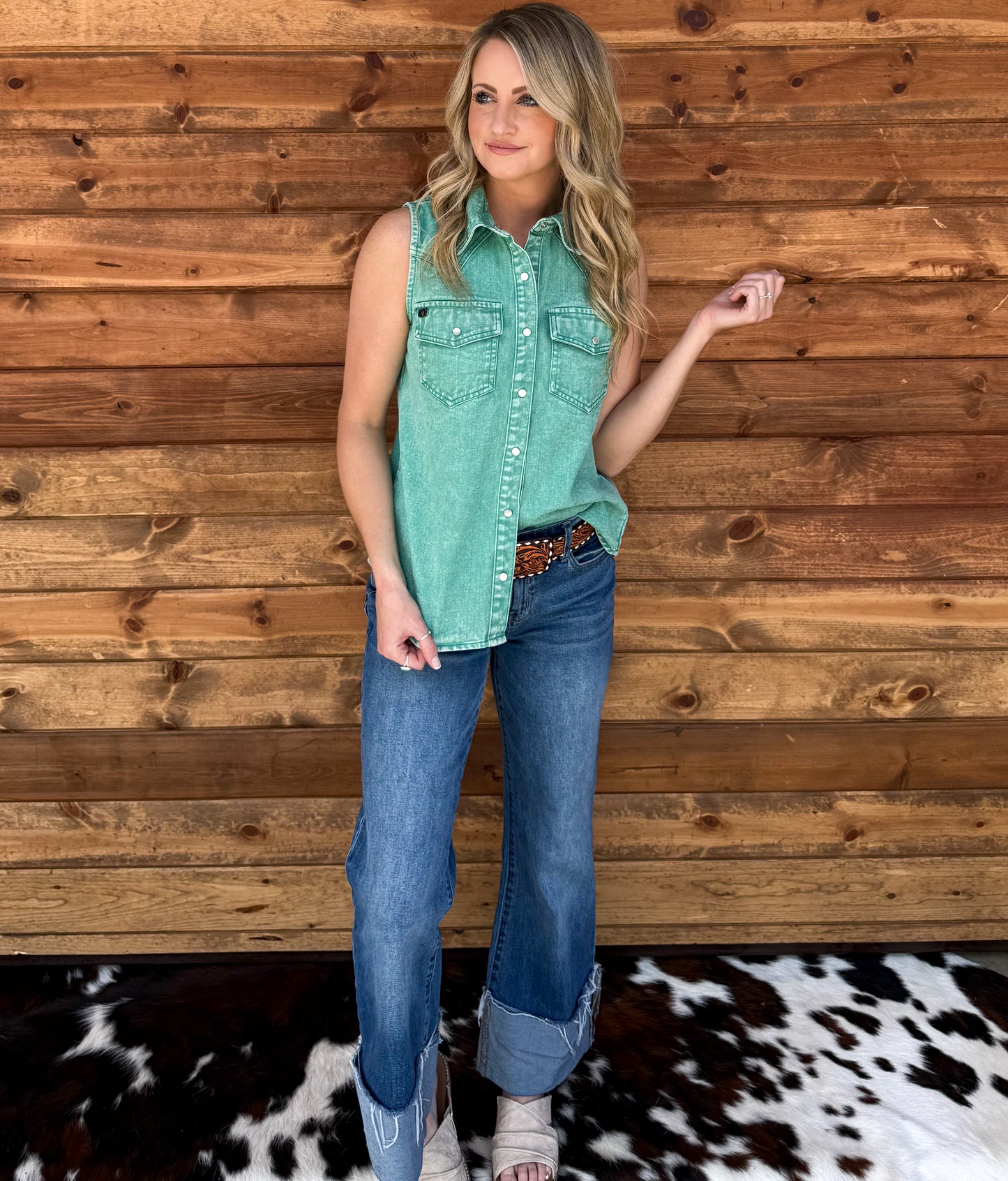 Denim Darlin’ Top *Jade