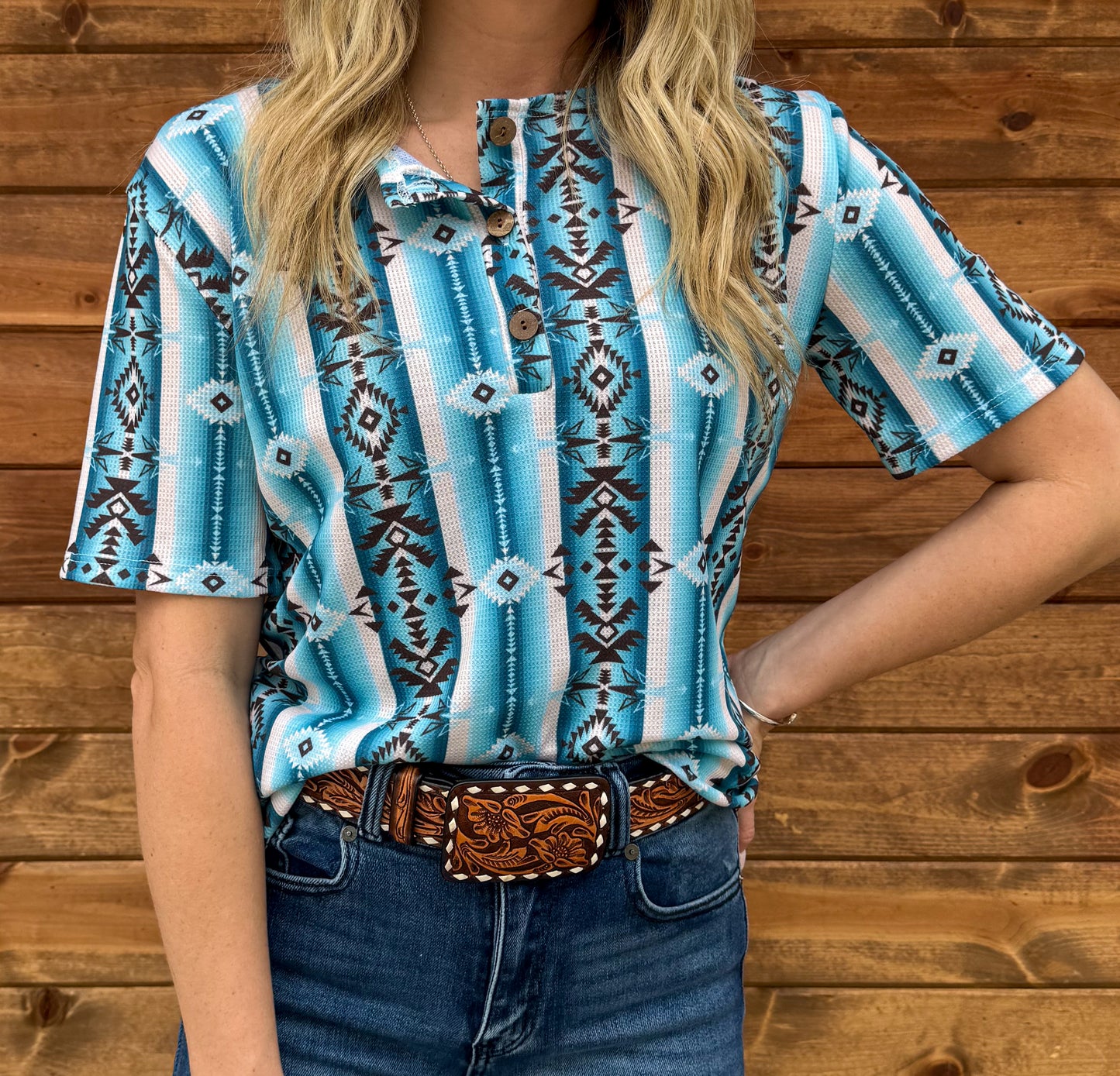Clear Blue Skies Aztec Top