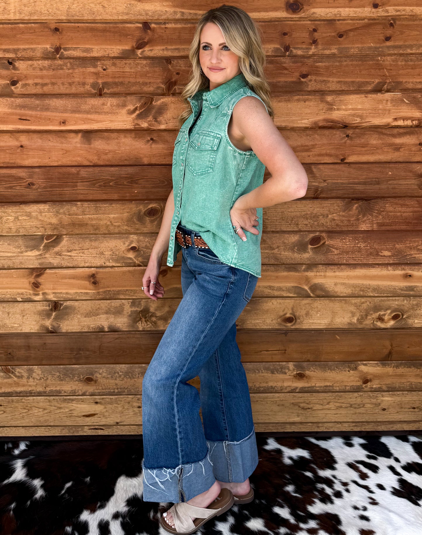 Denim Darlin’ Top *Jade