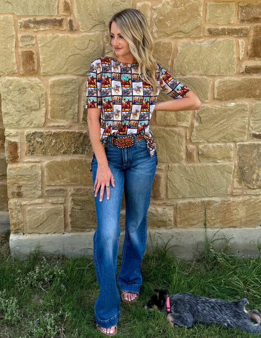 Western Collage Top