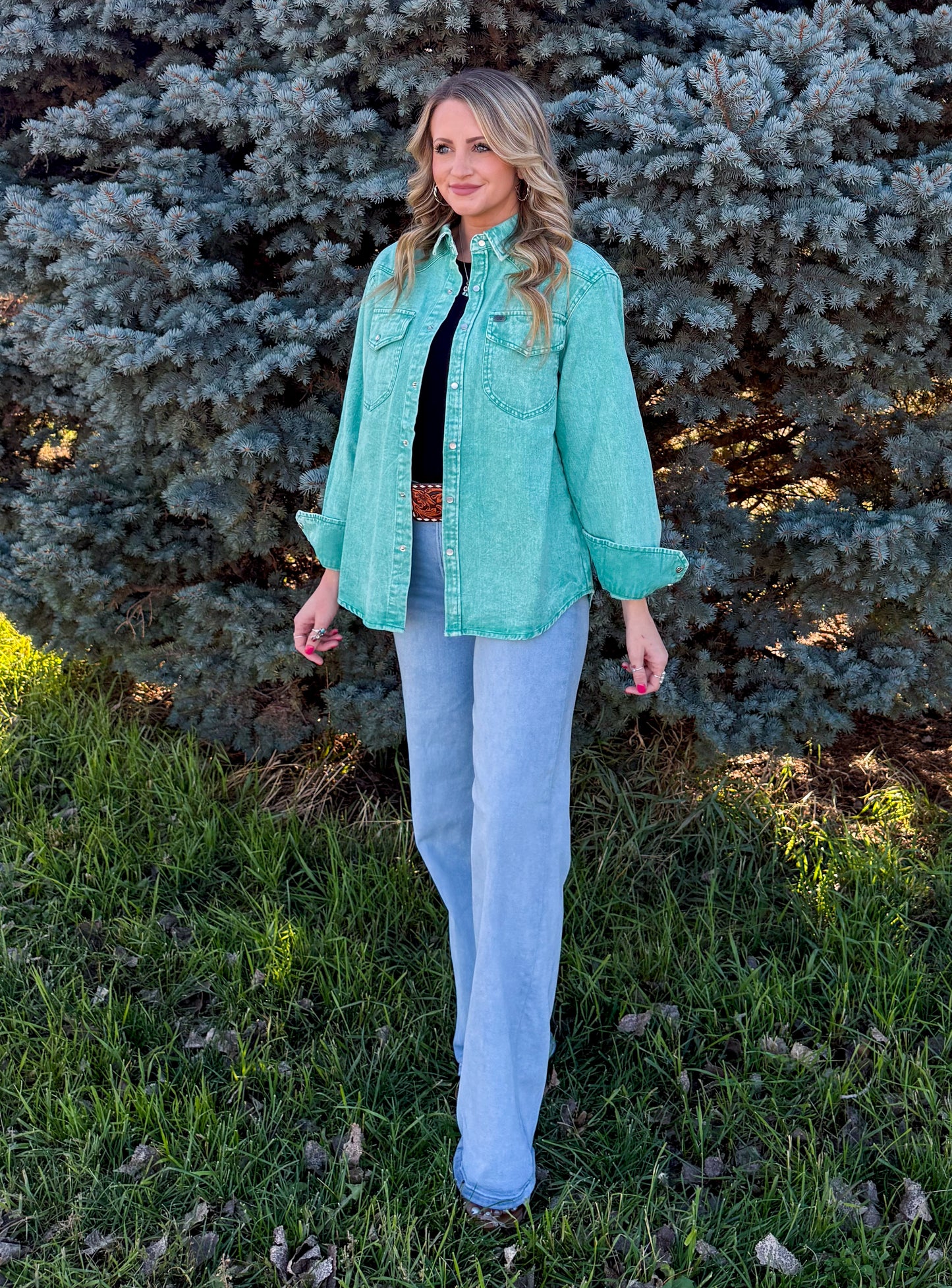 Denim Darlin' Long Sleeve *Jade