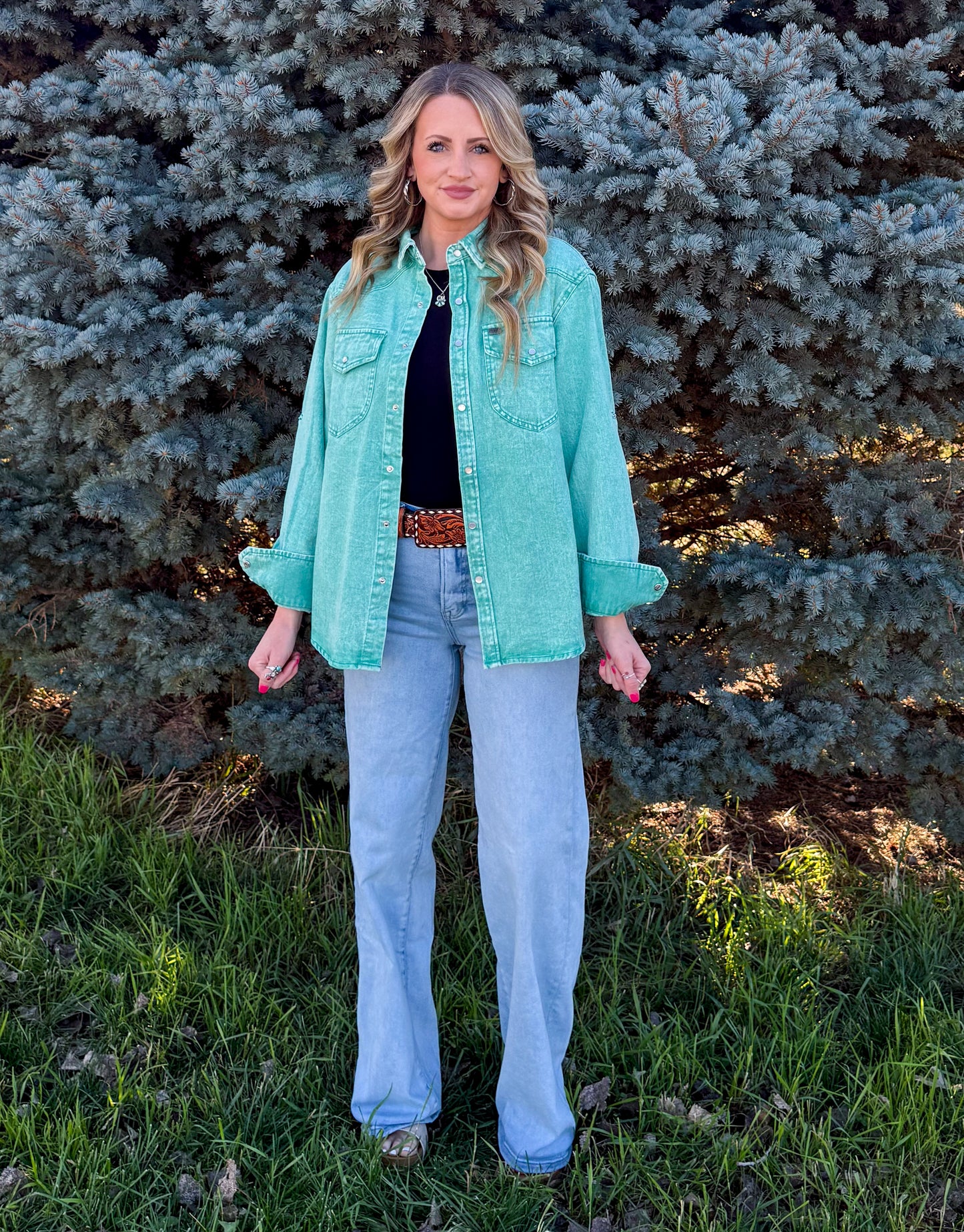 Denim Darlin' Long Sleeve *Jade