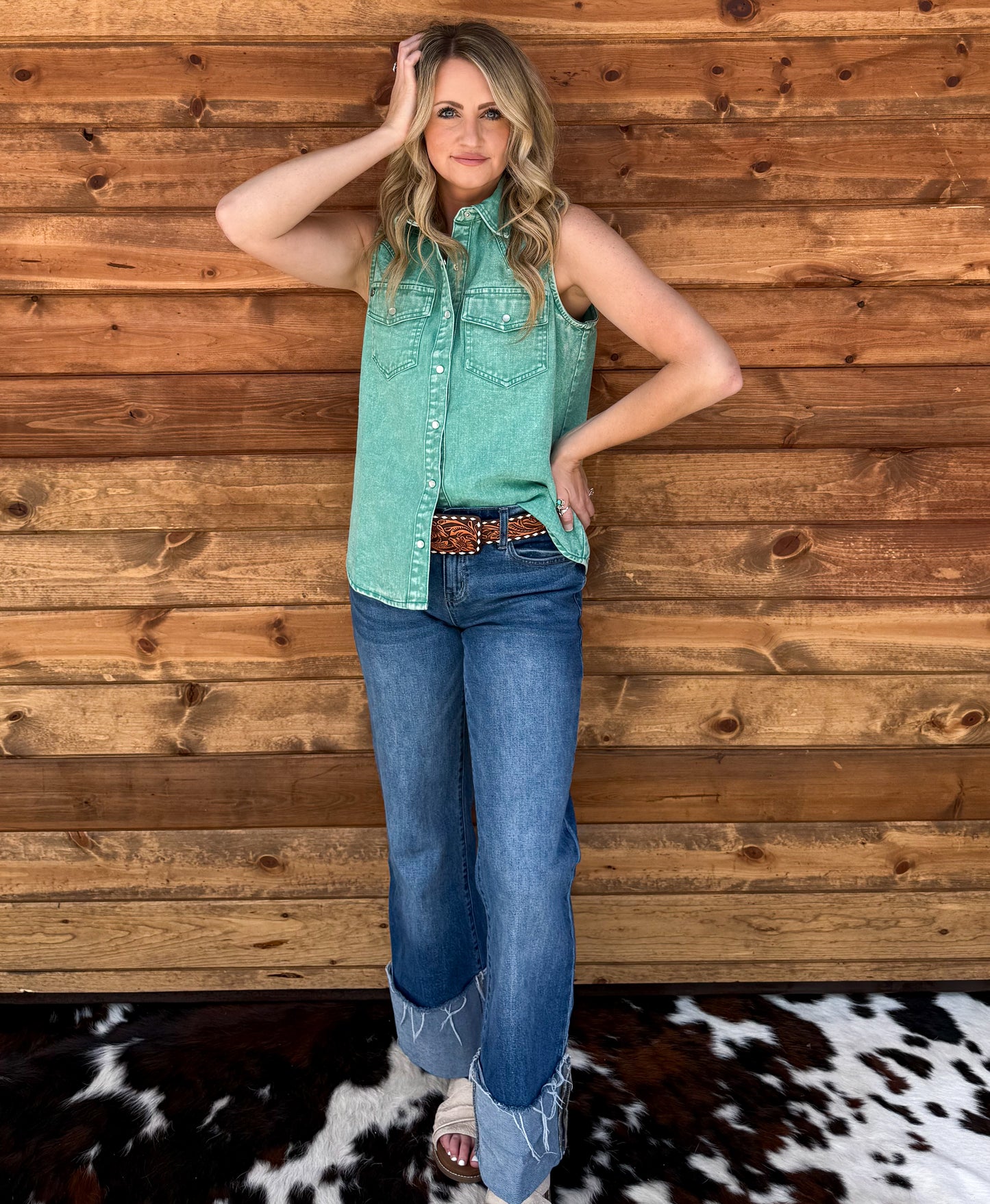 Denim Darlin’ Top *Jade