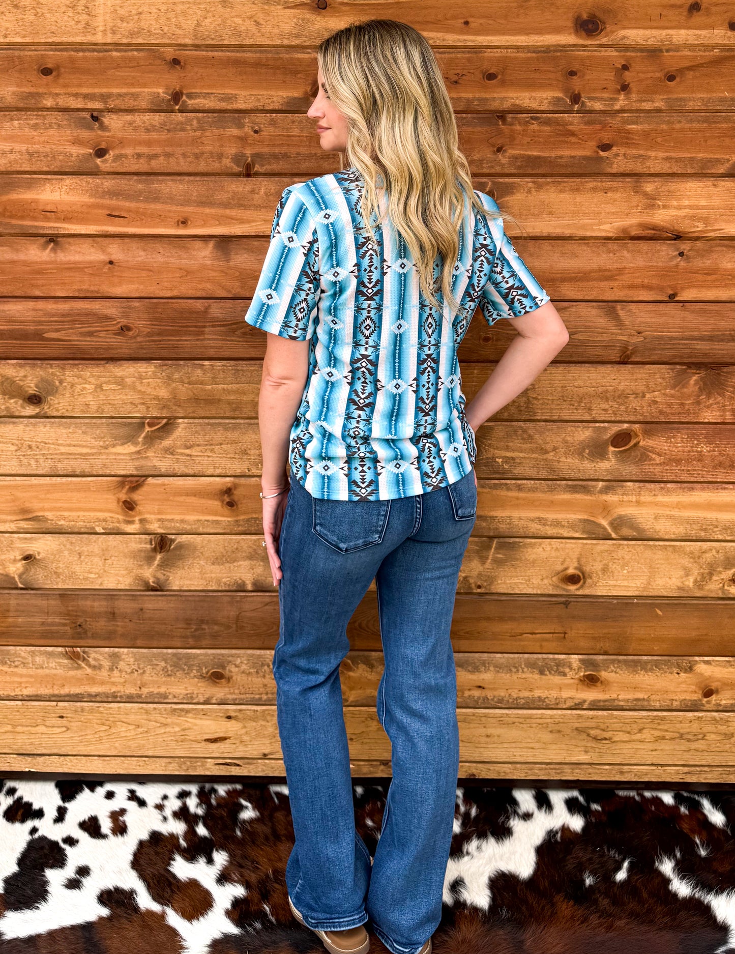 Clear Blue Skies Aztec Top