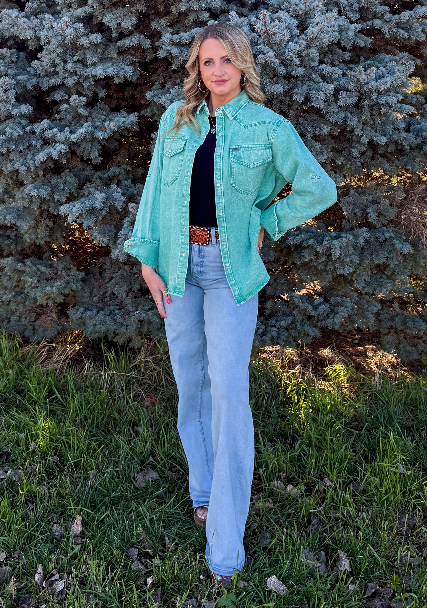Denim Darlin' Long Sleeve *Jade