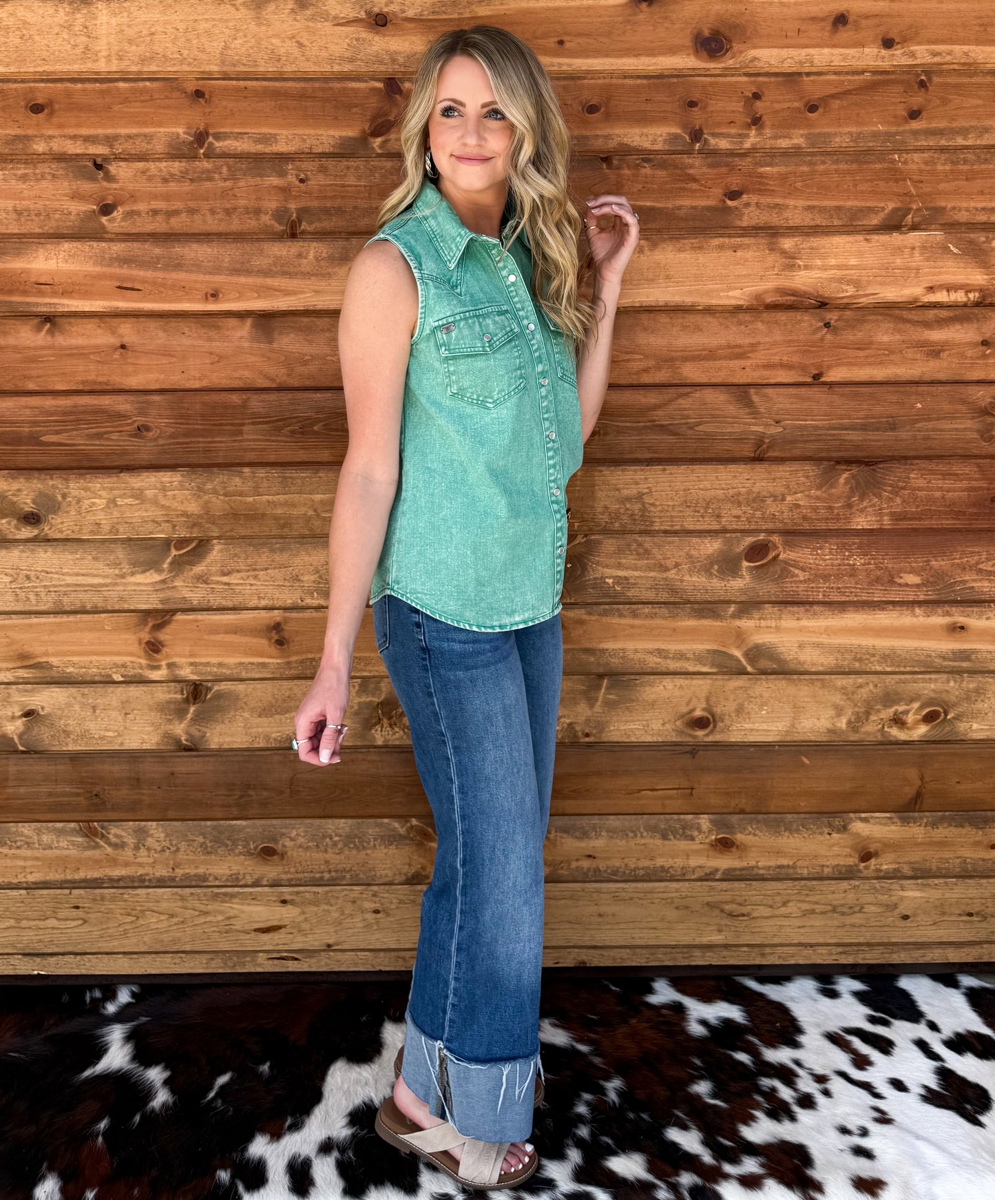 Denim Darlin’ Top *Jade