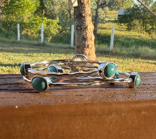 Burnished Silver Bangles