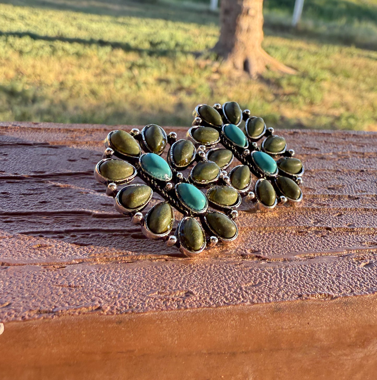 Oval Cluster Earrings