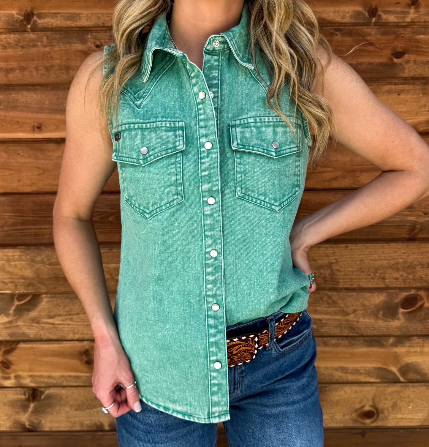 Denim Darlin’ Top *Jade