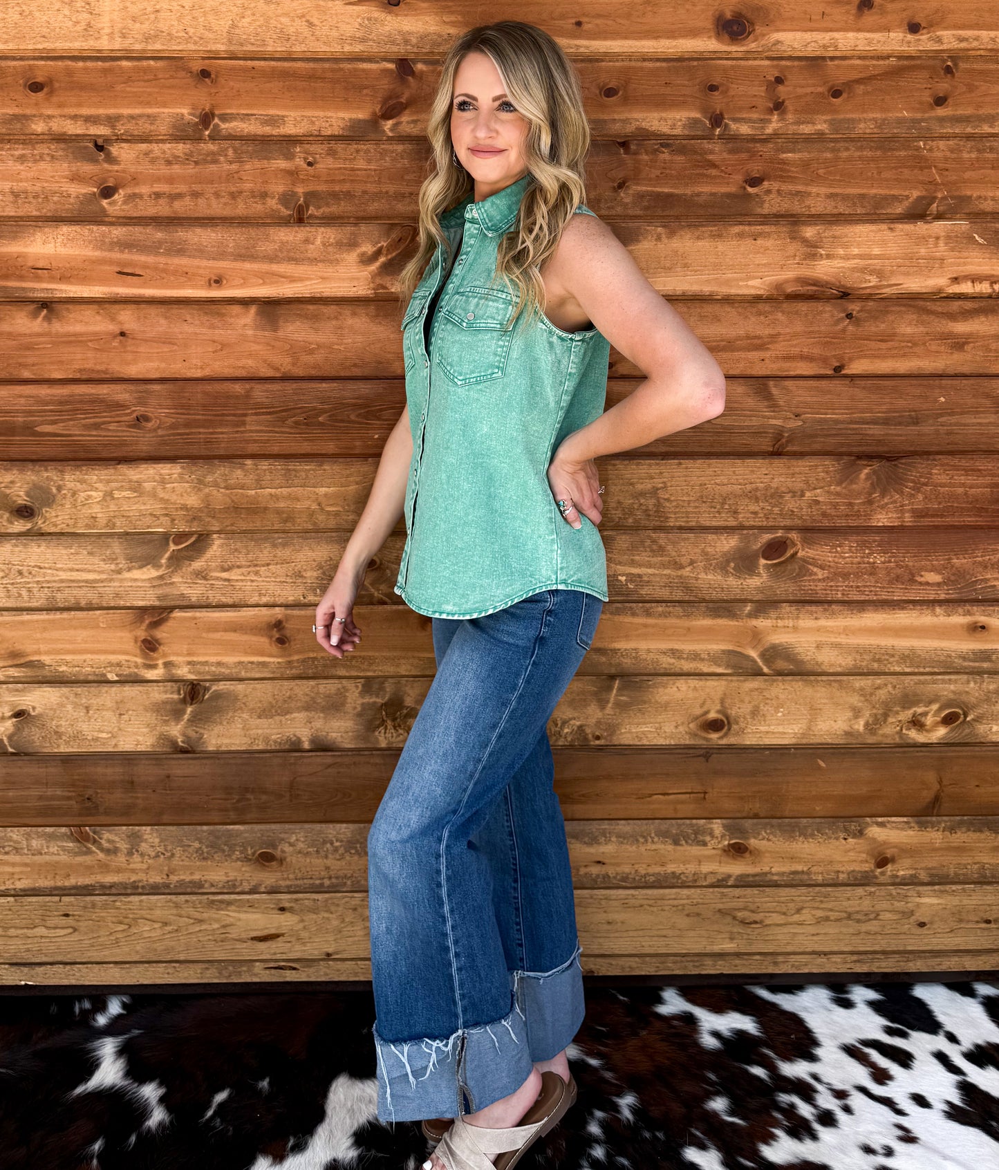Denim Darlin’ Top *Jade