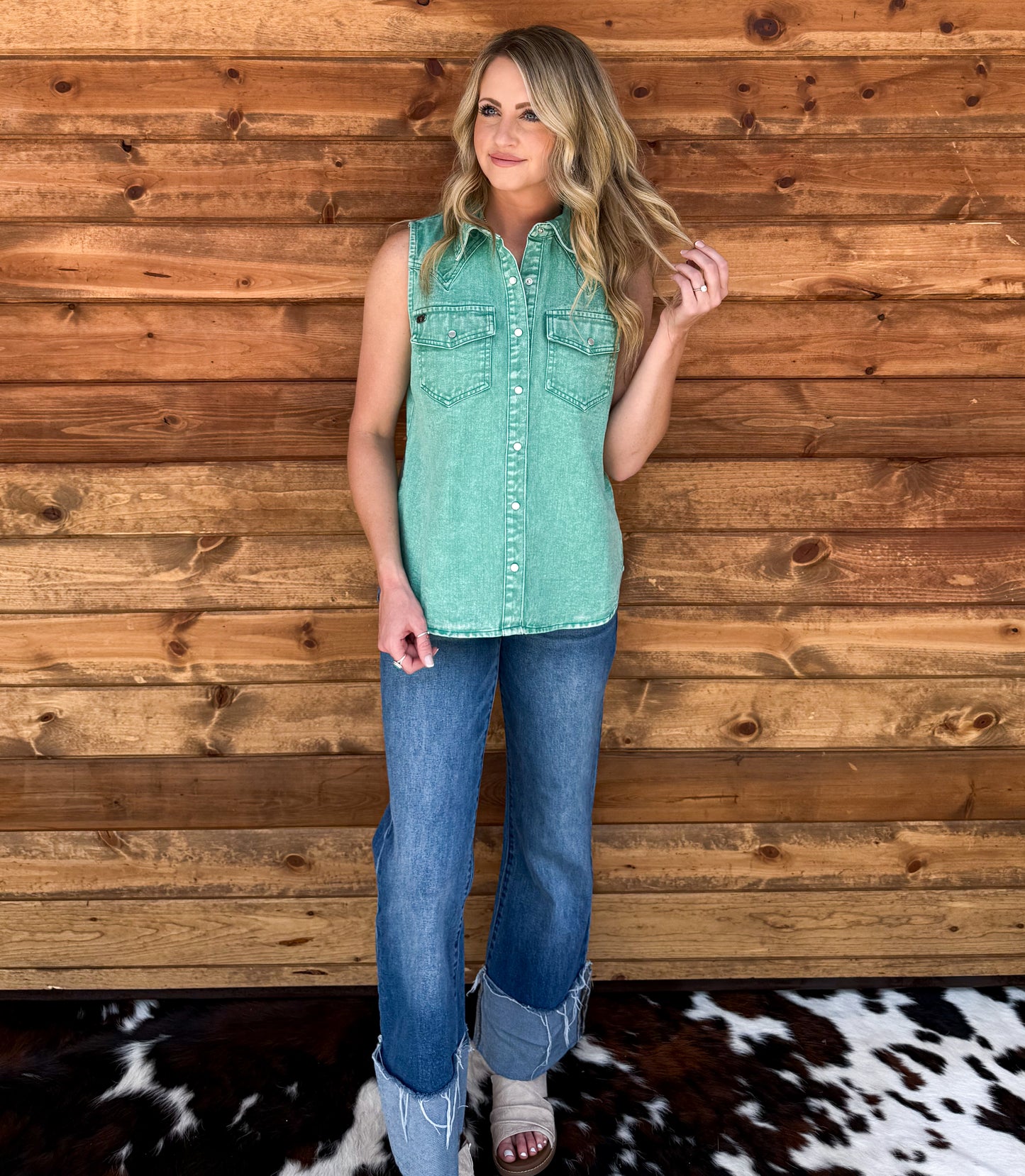 Denim Darlin’ Top *Jade