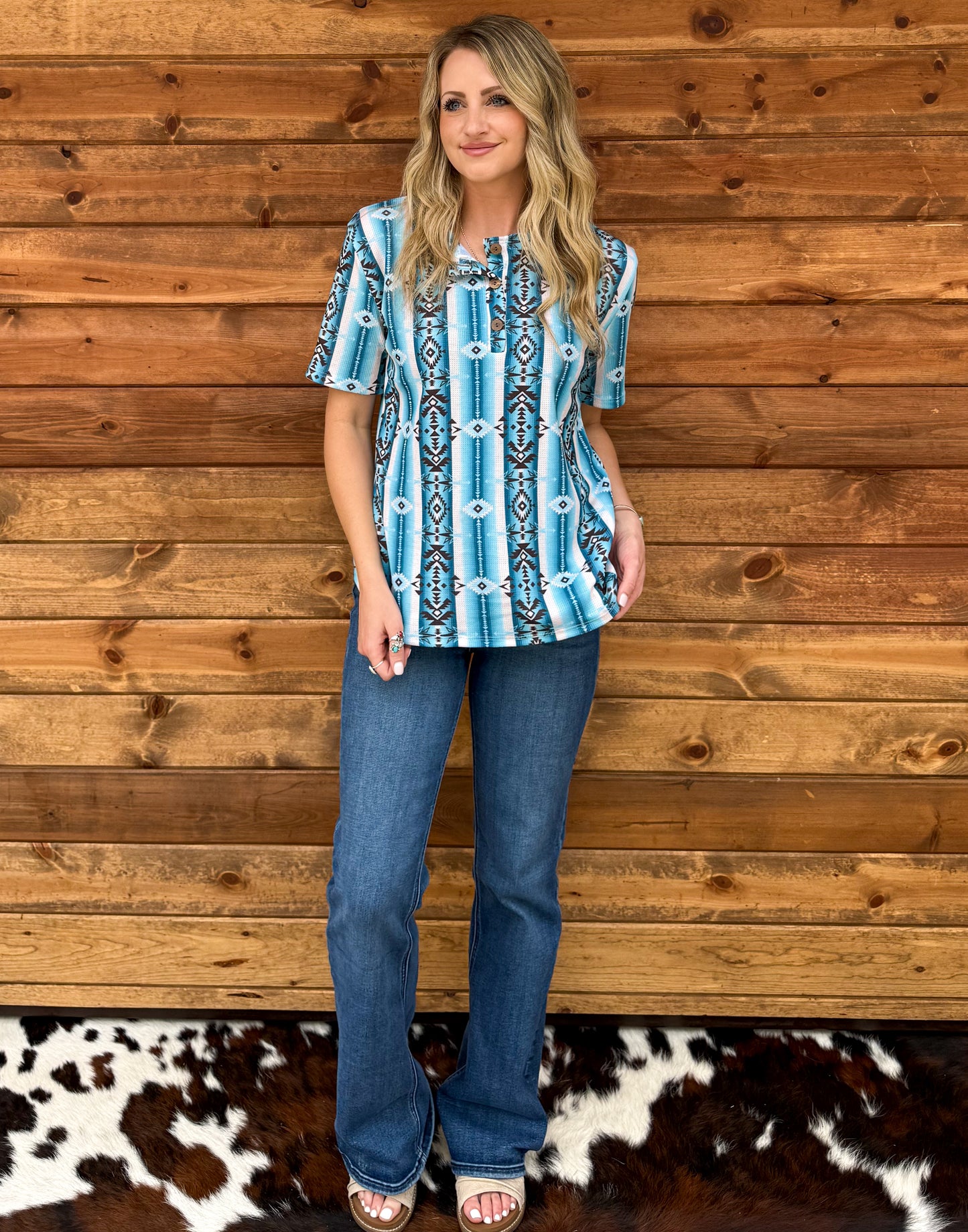 Clear Blue Skies Aztec Top