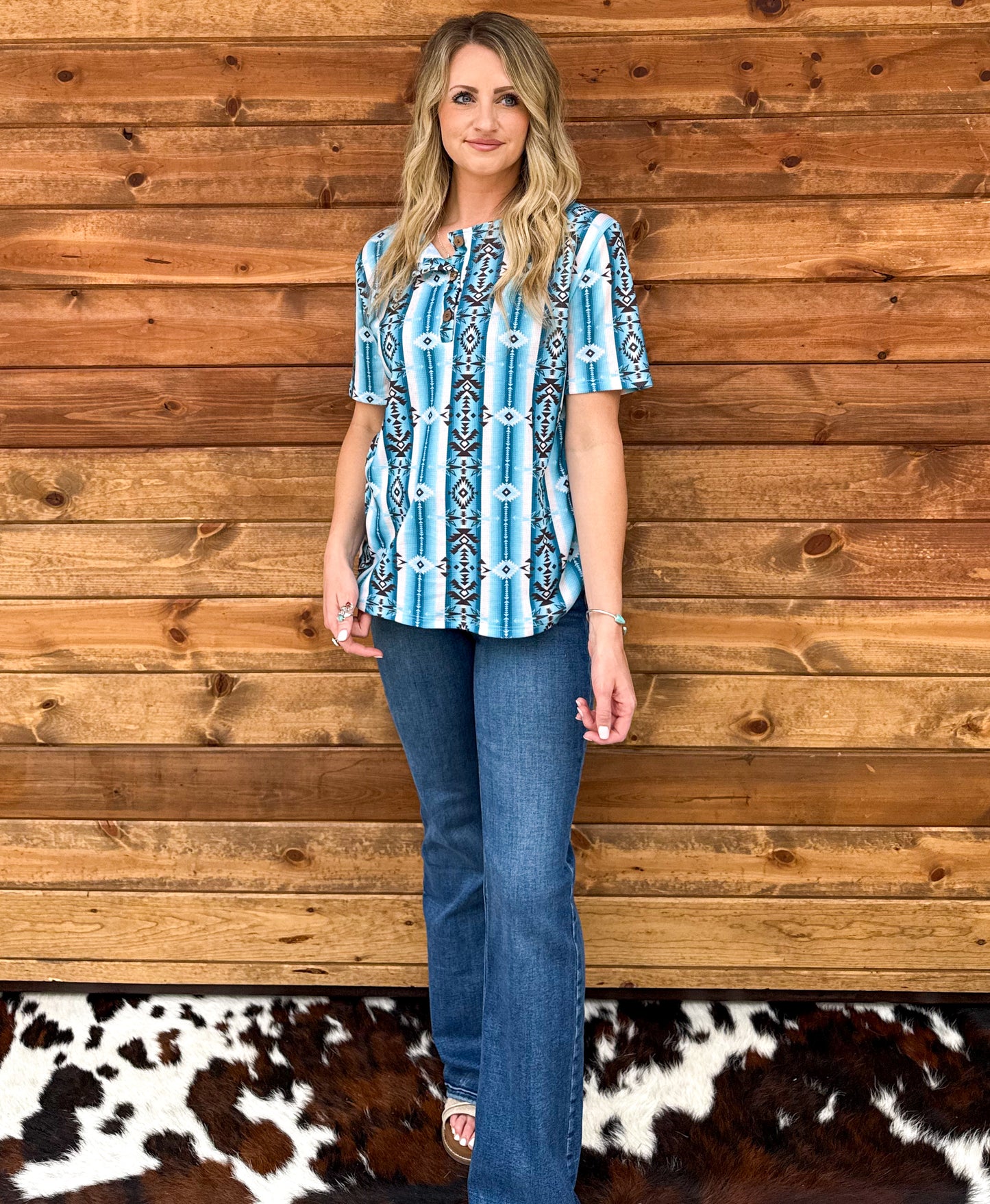 Clear Blue Skies Aztec Top