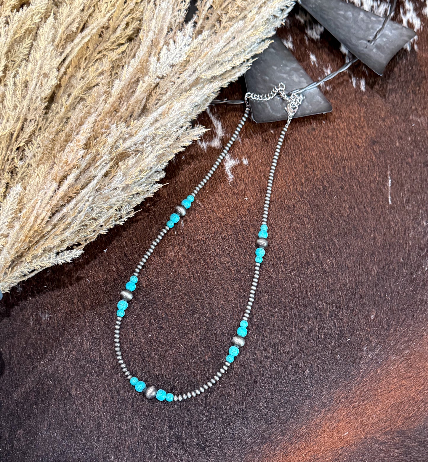 Turquoise & Navajo Pearl Necklace