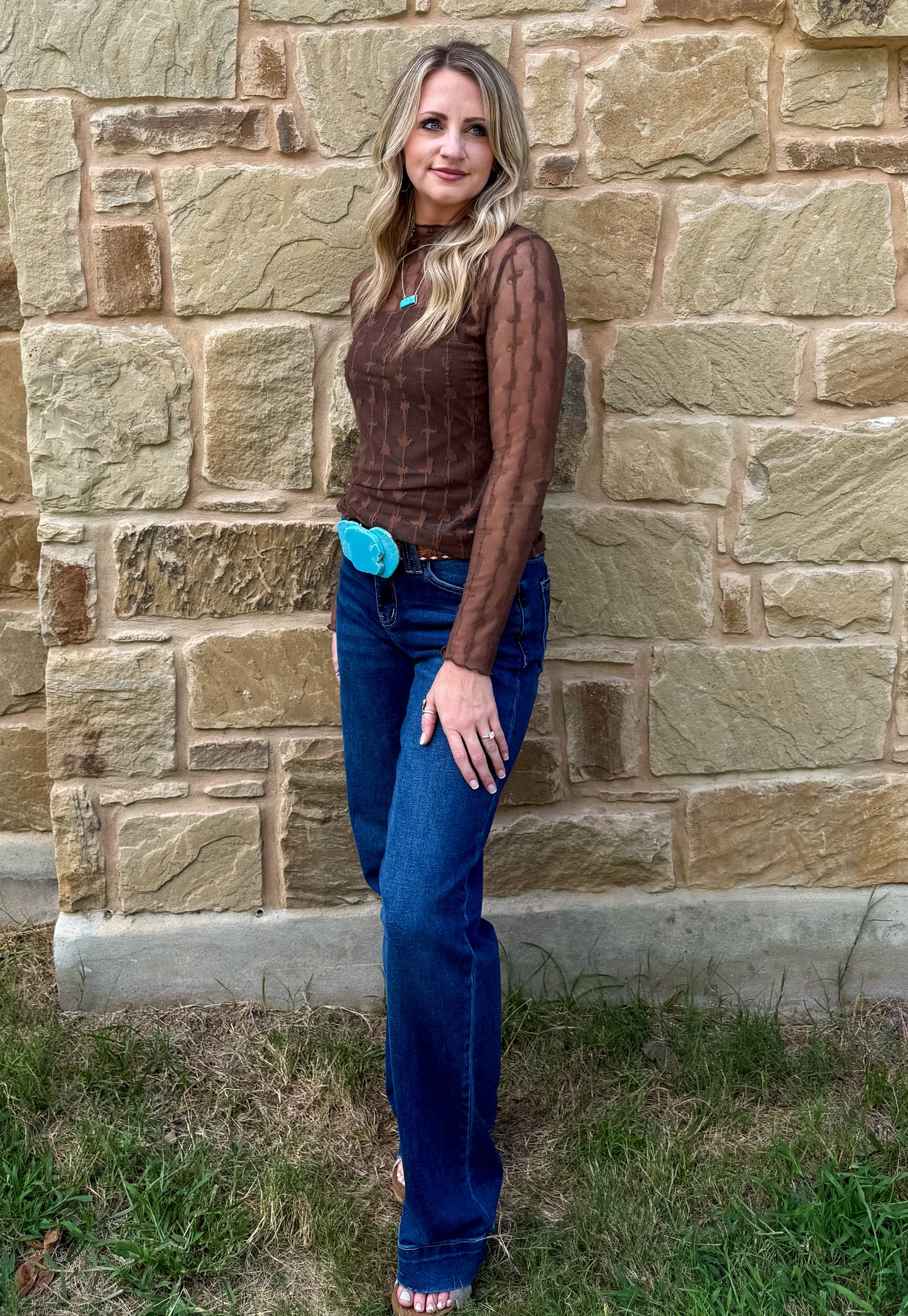 Lariat Lace Mesh Top *Chocolate
