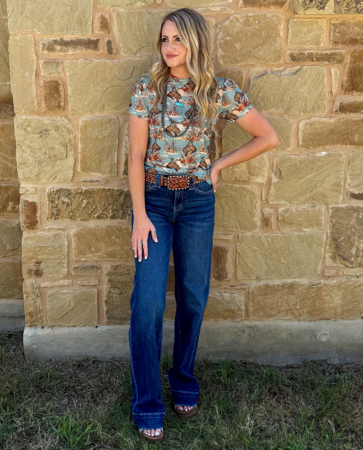 Floral Buckaroo Mesh Top