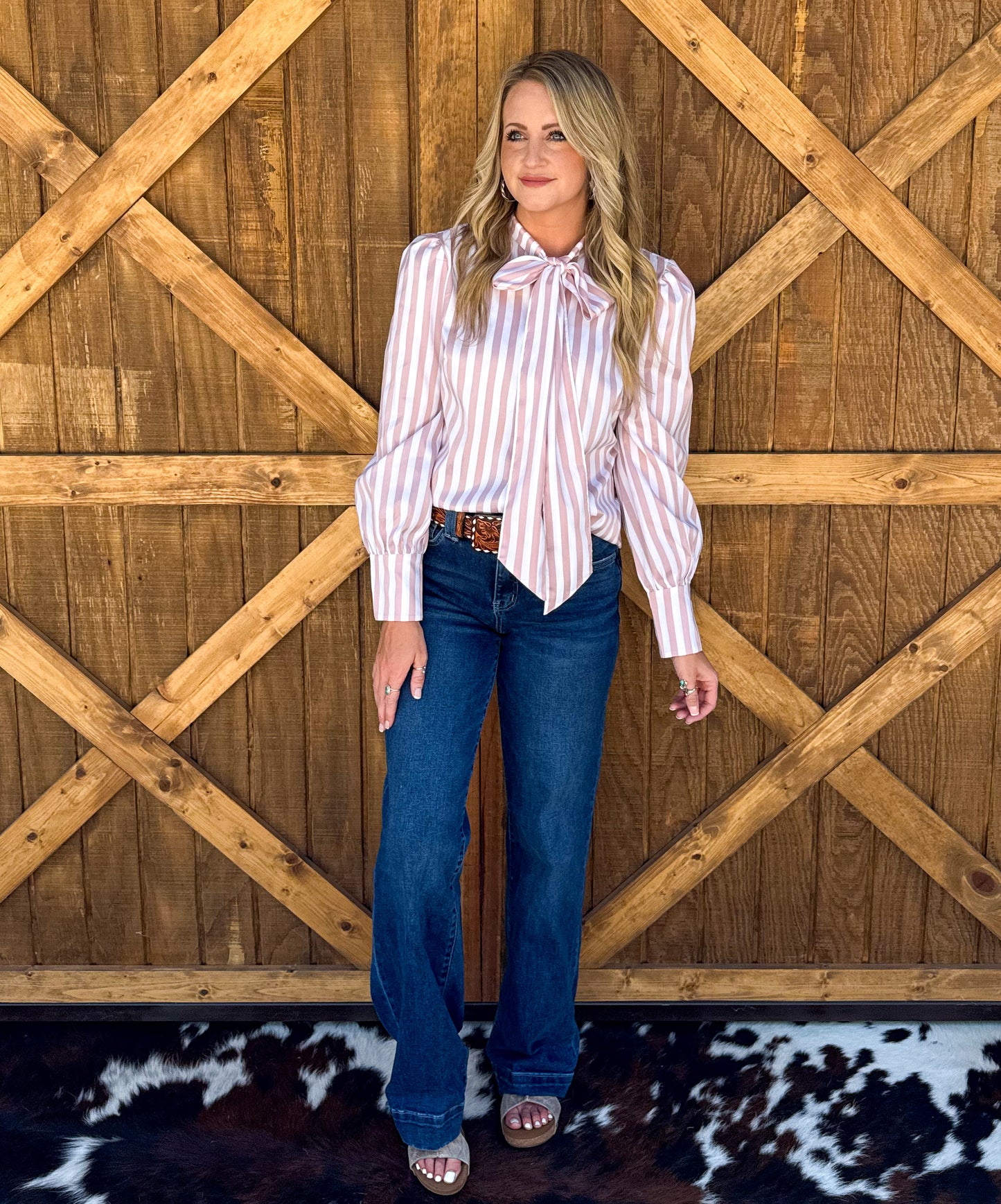 Miranda Striped Blouse *Mauve