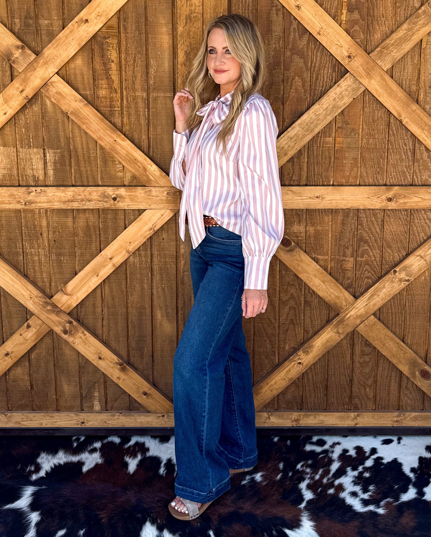 Miranda Striped Blouse *Mauve