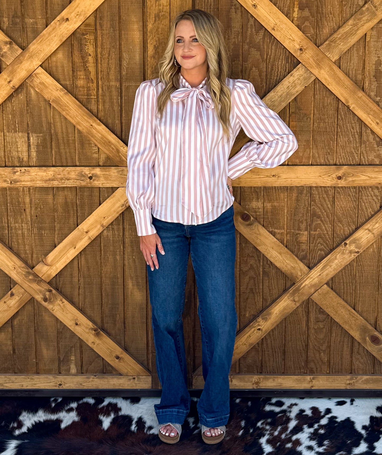 Miranda Striped Blouse *Mauve