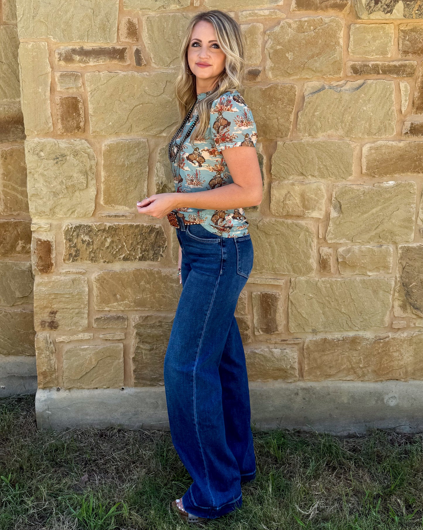 Floral Buckaroo Mesh Top