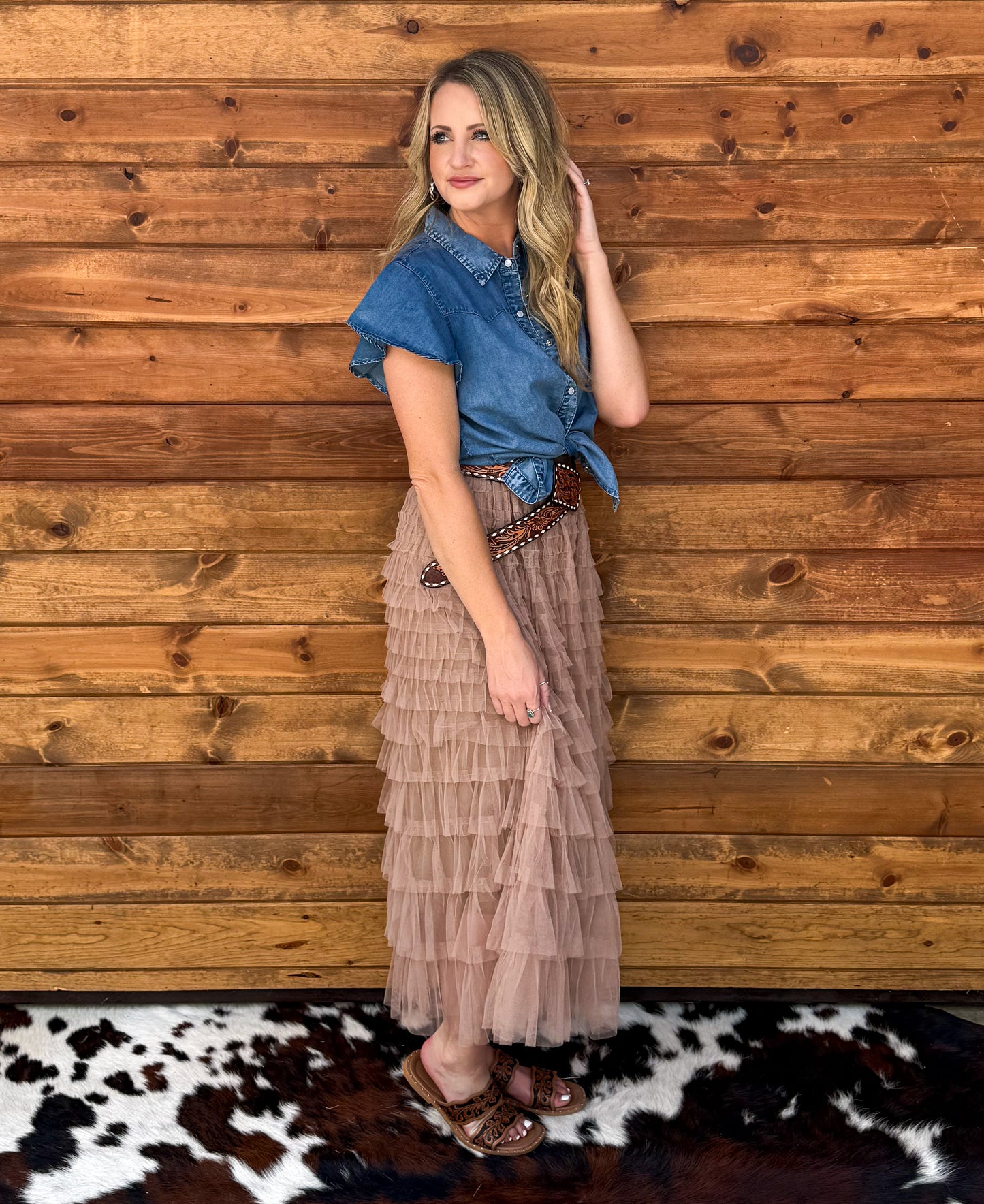 Rodeo Queen Ruffled Maxi Skirt