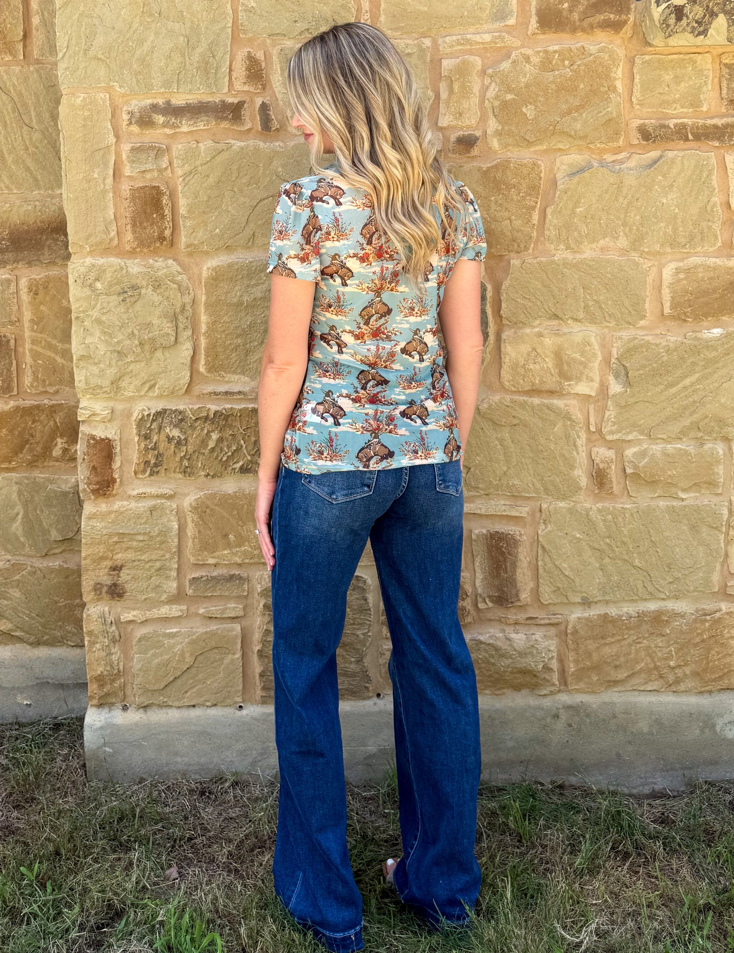 Floral Buckaroo Mesh Top