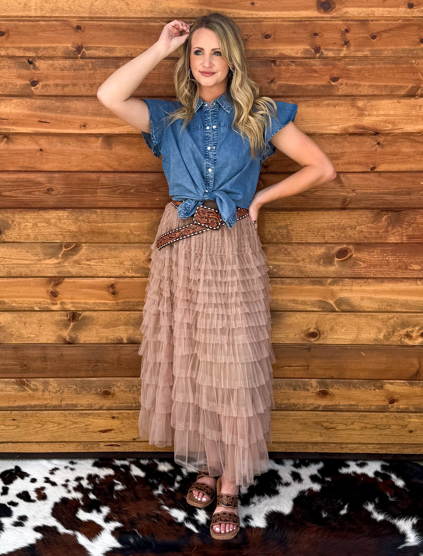Rodeo Queen Ruffled Maxi Skirt