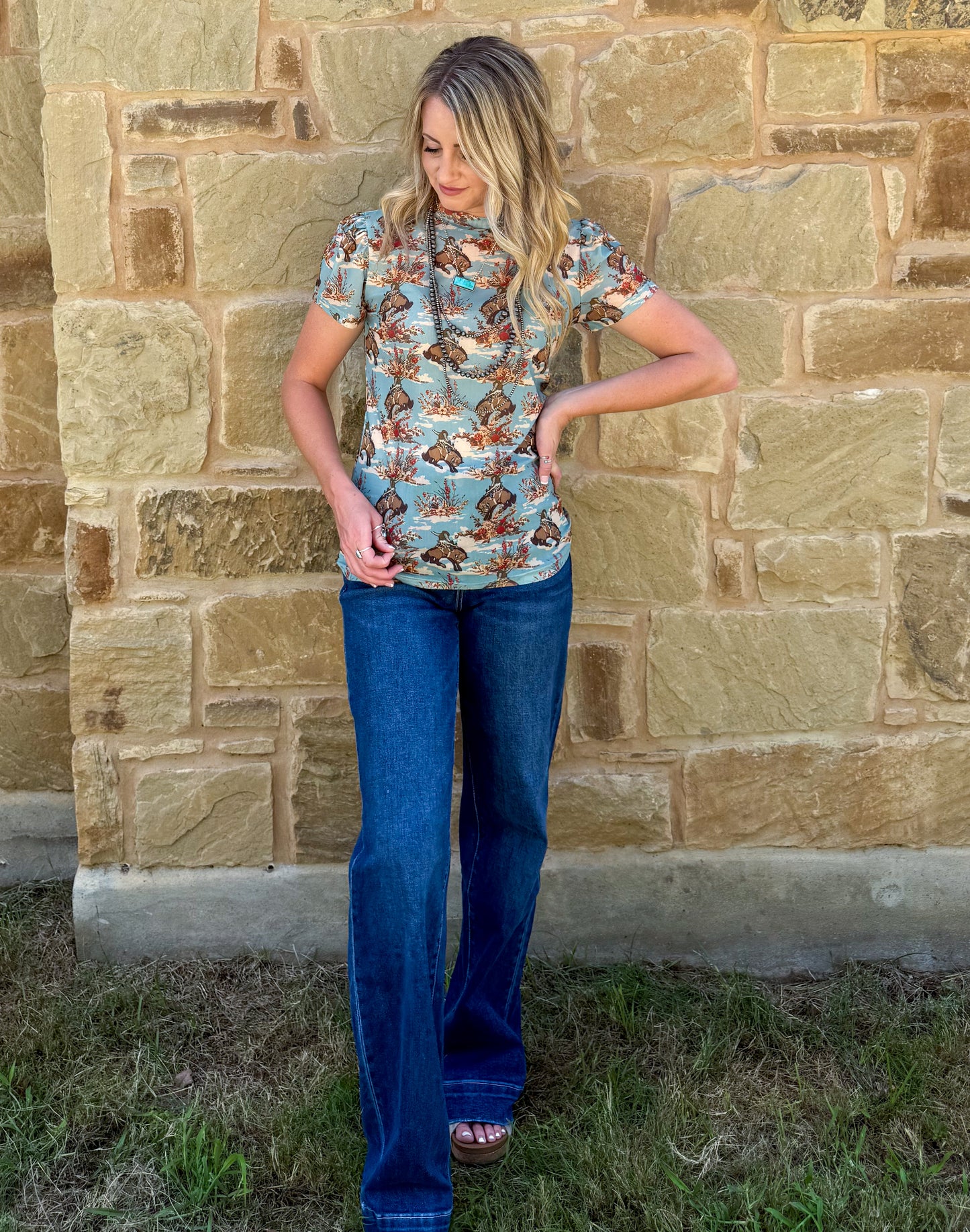 Floral Buckaroo Mesh Top