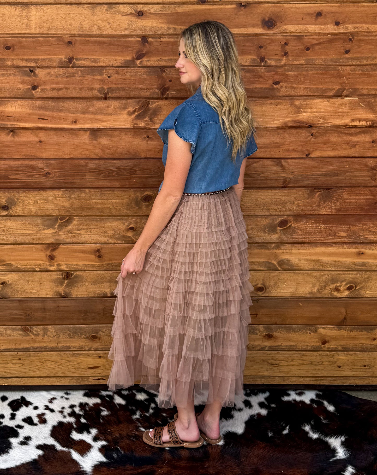 Rodeo Queen Ruffled Maxi Skirt
