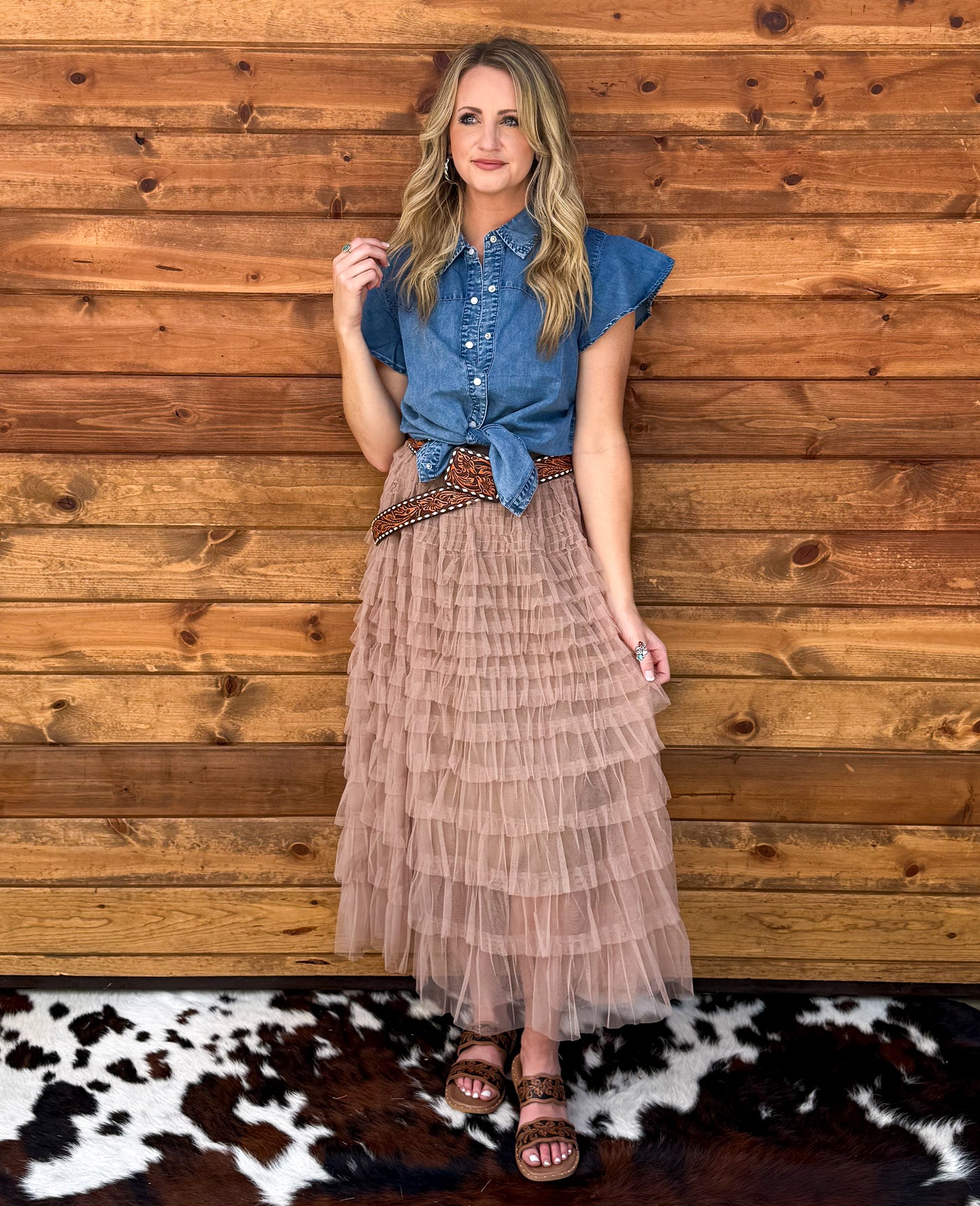 Rodeo Queen Ruffled Maxi Skirt