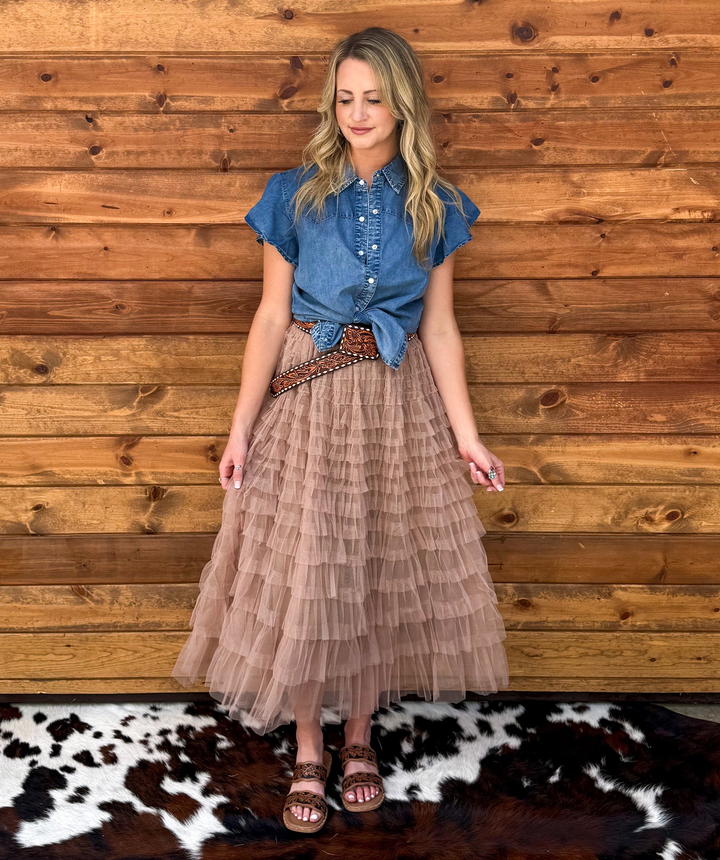Rodeo Queen Ruffled Maxi Skirt