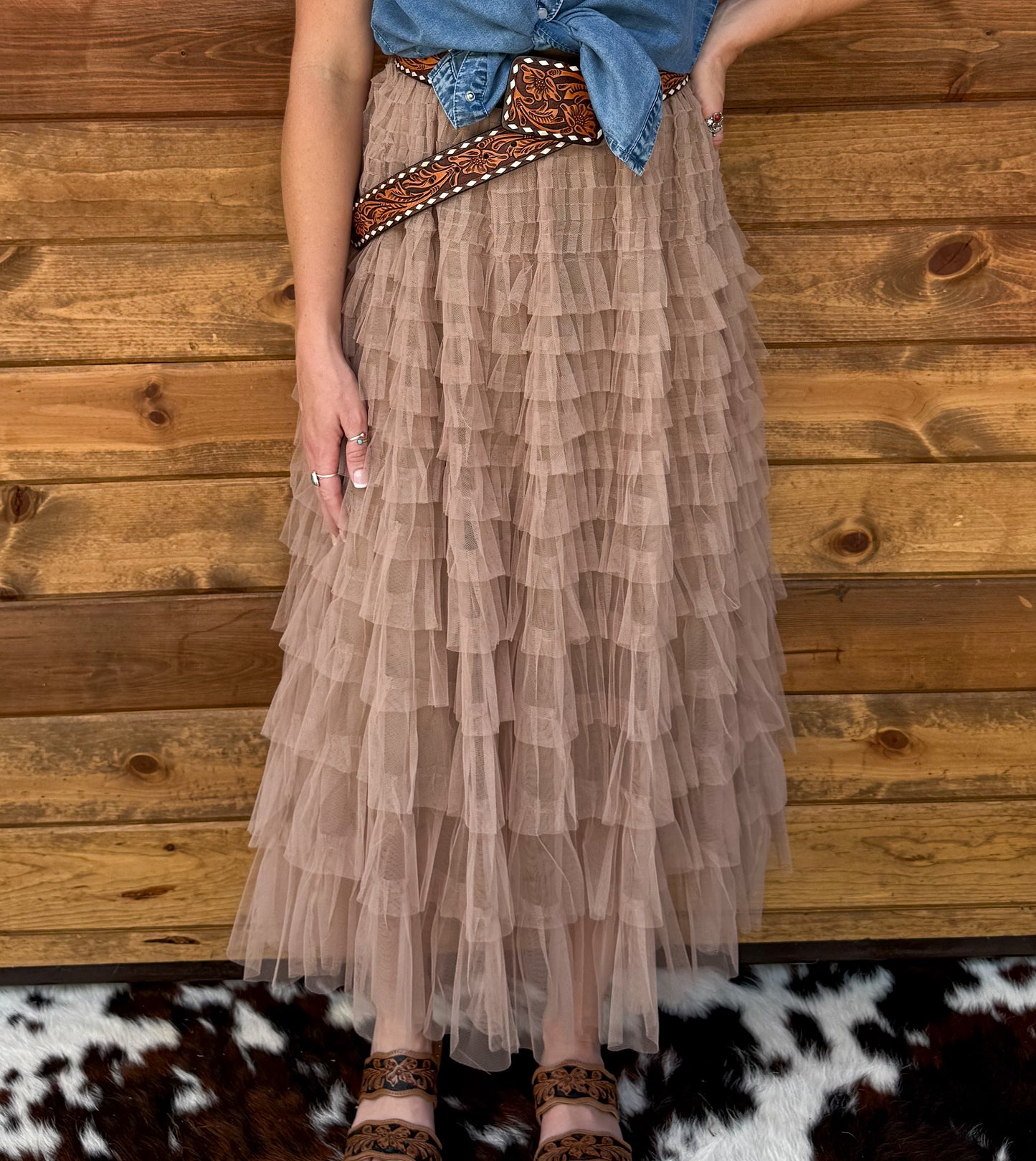 Rodeo Queen Ruffled Maxi Skirt