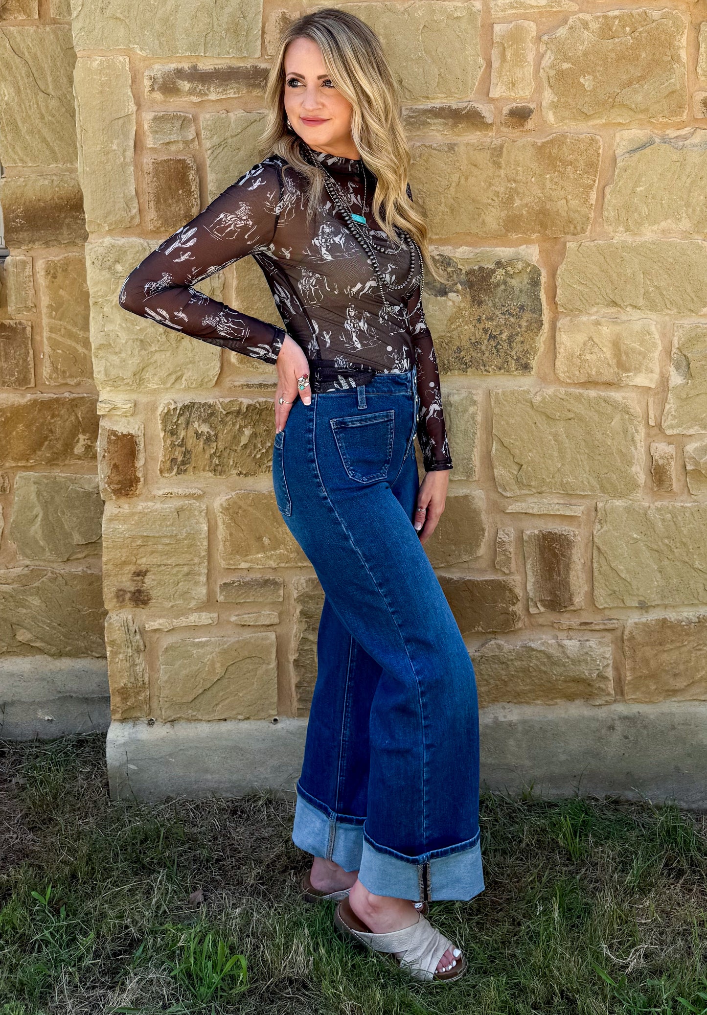 All the Cowboys Mesh Top