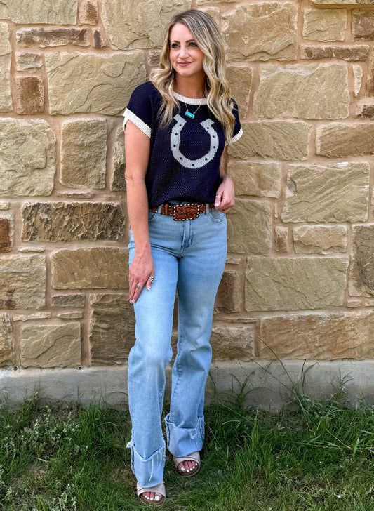 All the Luck Top *Navy