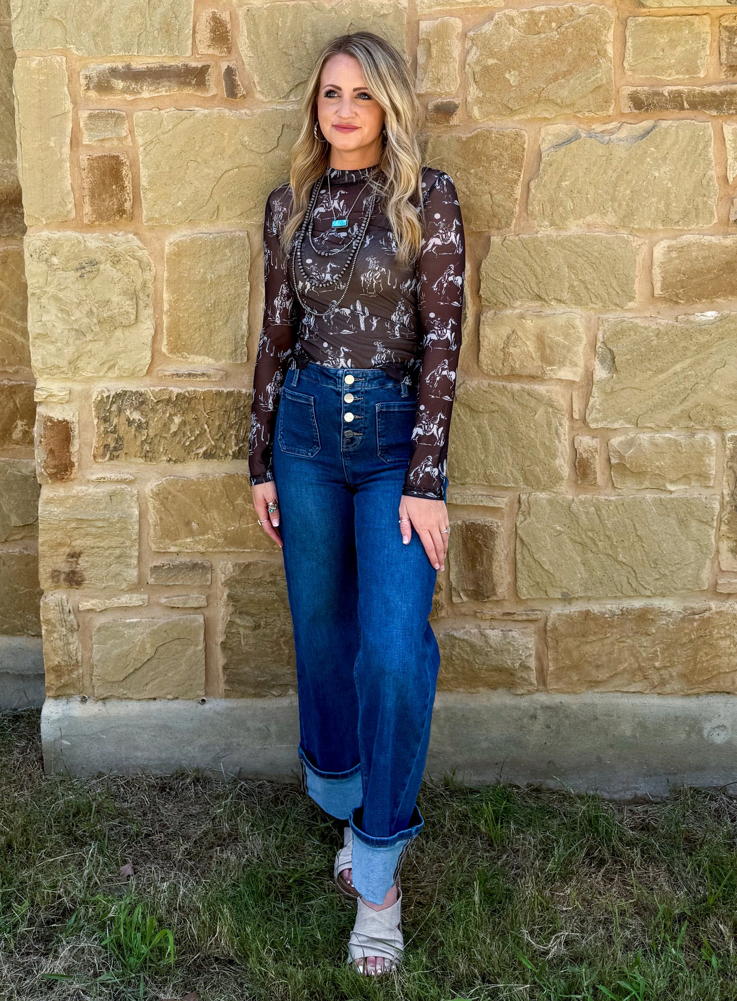 All the Cowboys Mesh Top